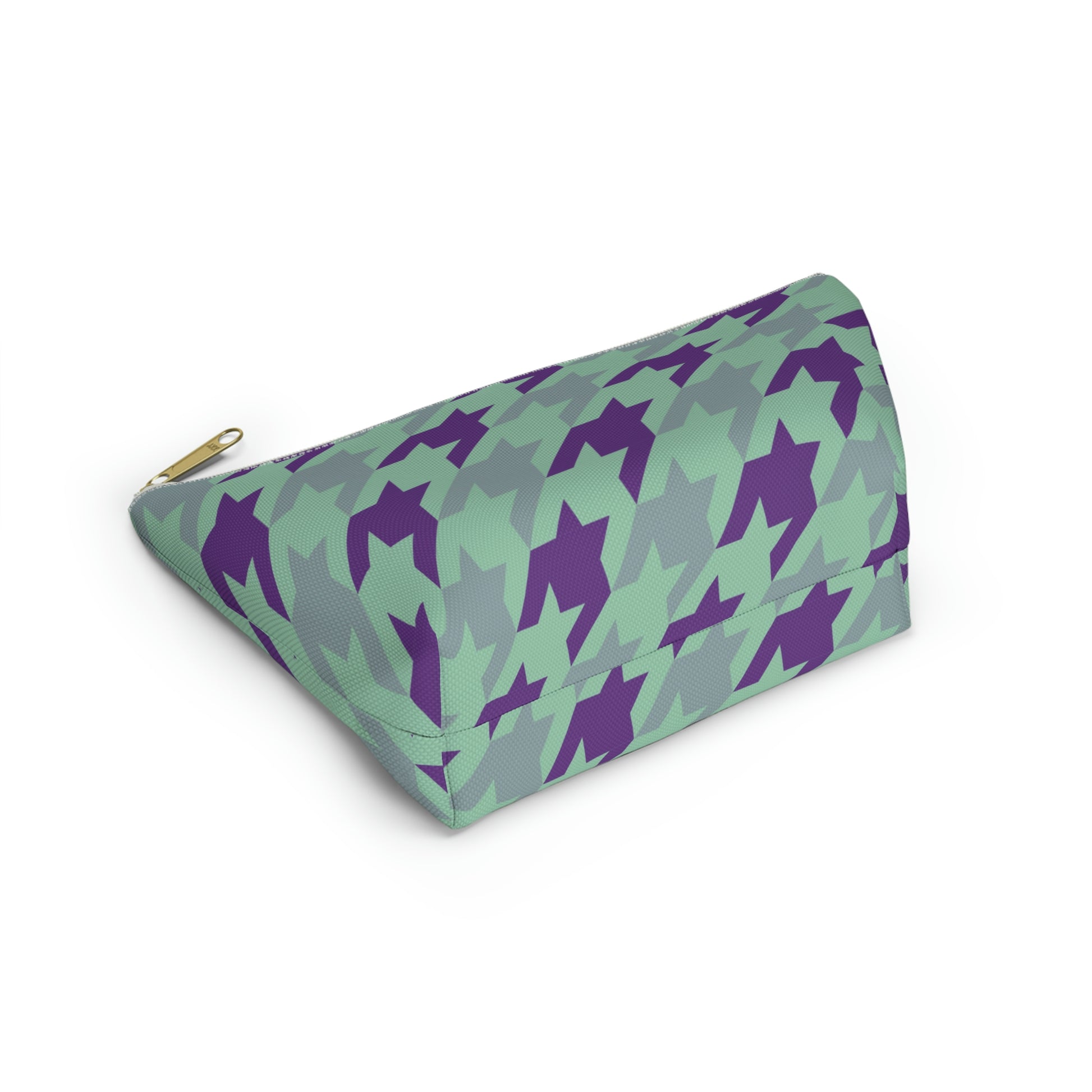 Purple & Mint Accessory Pouch with T-bottom - BowsAndArtsDesigns