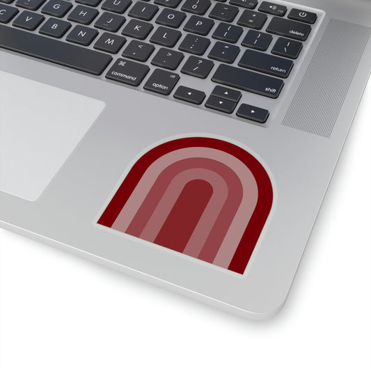 Garnet Maroon Rainbow Vinyl Kiss-Cut Sticker - BowsAndArtsDesigns