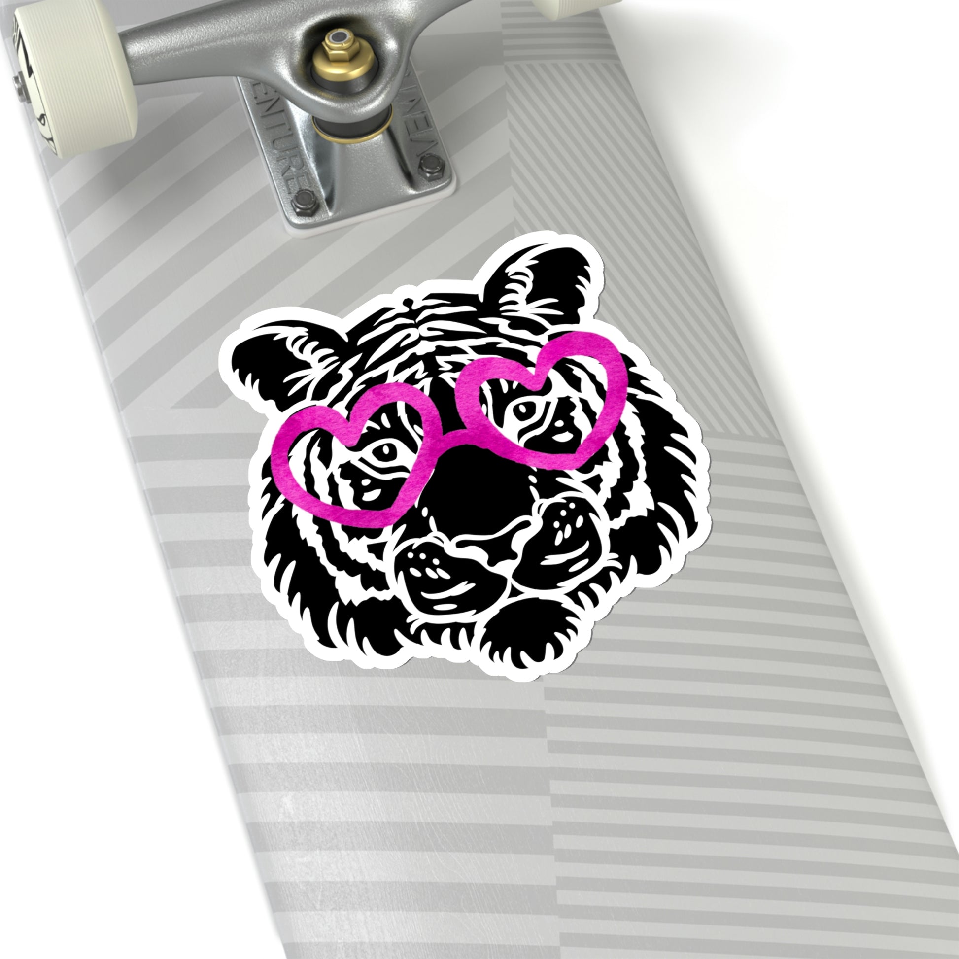 Tiger Pink Heart Glasses Vinyl Kiss-Cut Sticker - BowsAndArtsDesigns