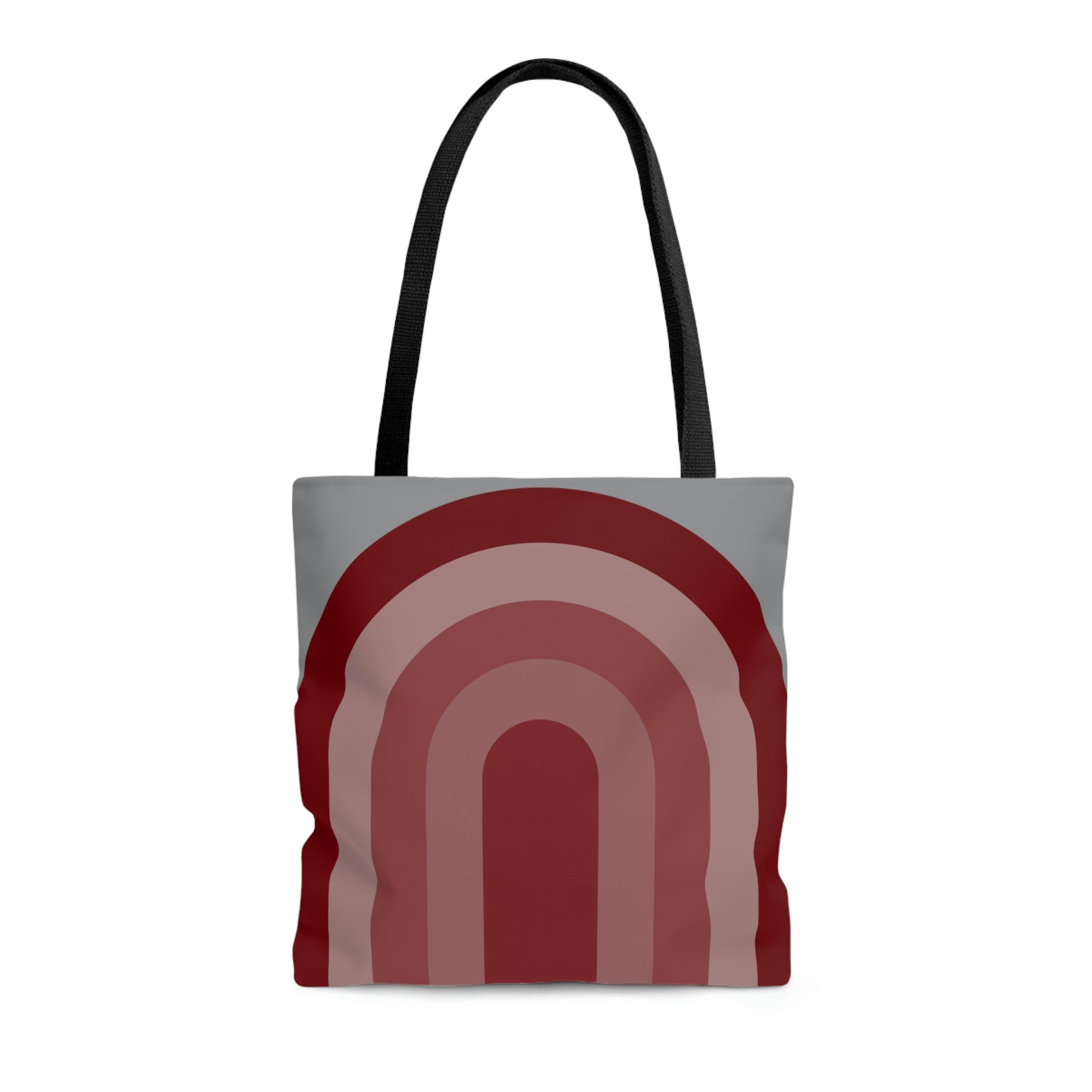 Garnet Maroon & Gray Rainbow Canvas Tote Bag - BowsAndArtsDesigns