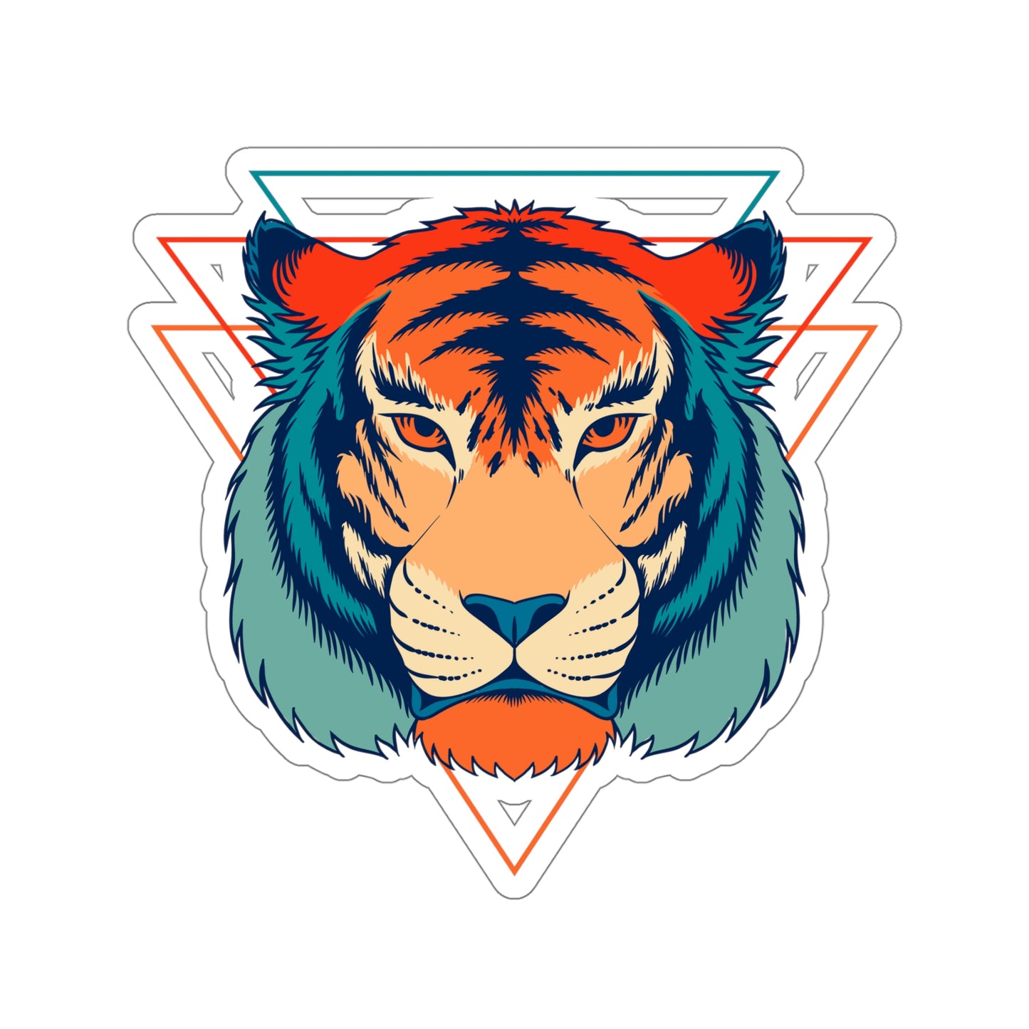 Turquoise Tiger Kiss-Cut Sticker - BowsAndArtsDesigns