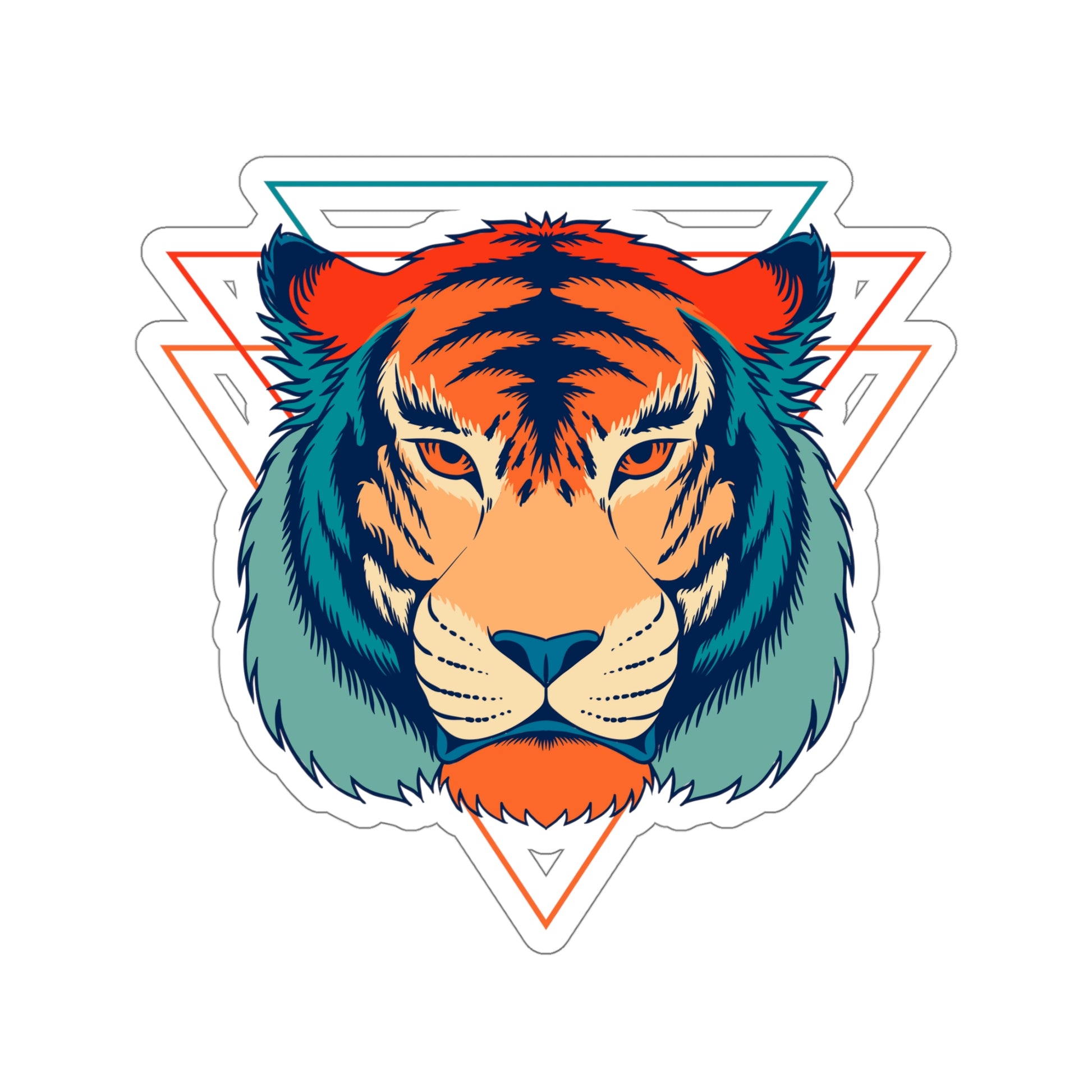Turquoise Tiger Kiss-Cut Sticker - BowsAndArtsDesigns
