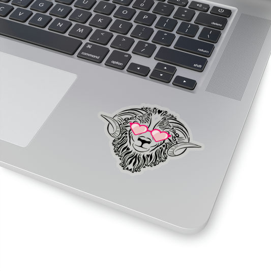 Ram Heart Glasses Vinyl Kiss-Cut Sticker - BowsAndArtsDesigns