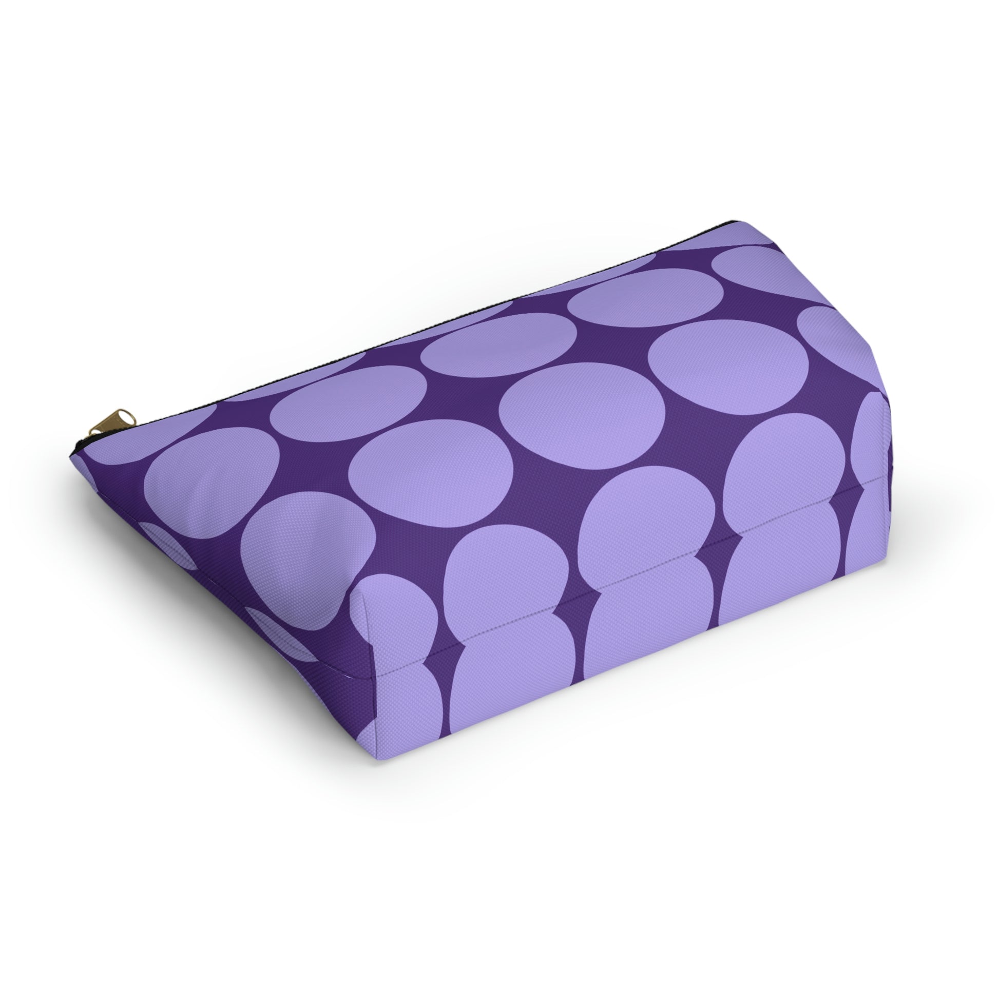 Purple Circle Print Pouch with T-bottom - BowsAndArtsDesigns
