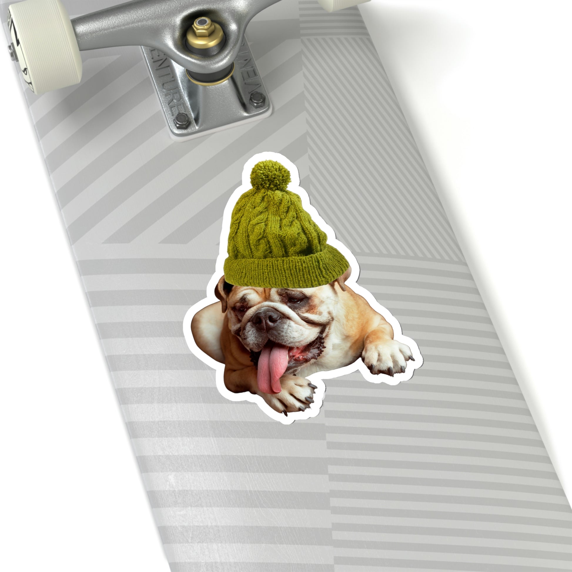 Beanie Bulldog Vinyl Kiss-Cut Sticker - BowsAndArtsDesigns
