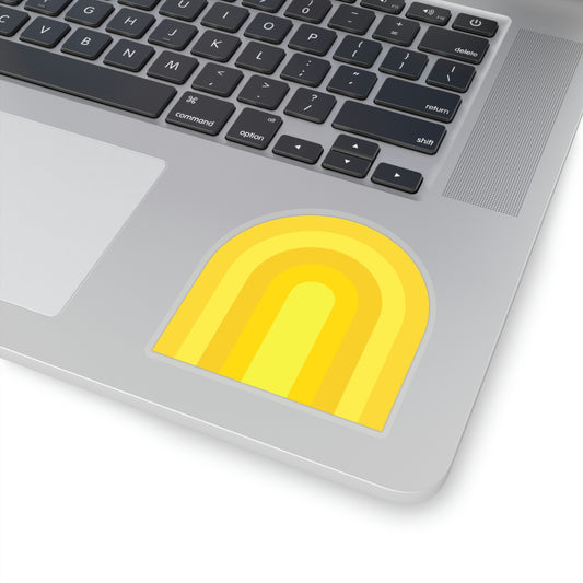 Yellow & Gold Rainbow Vinyl Kiss-Cut Sticker - BowsAndArtsDesigns