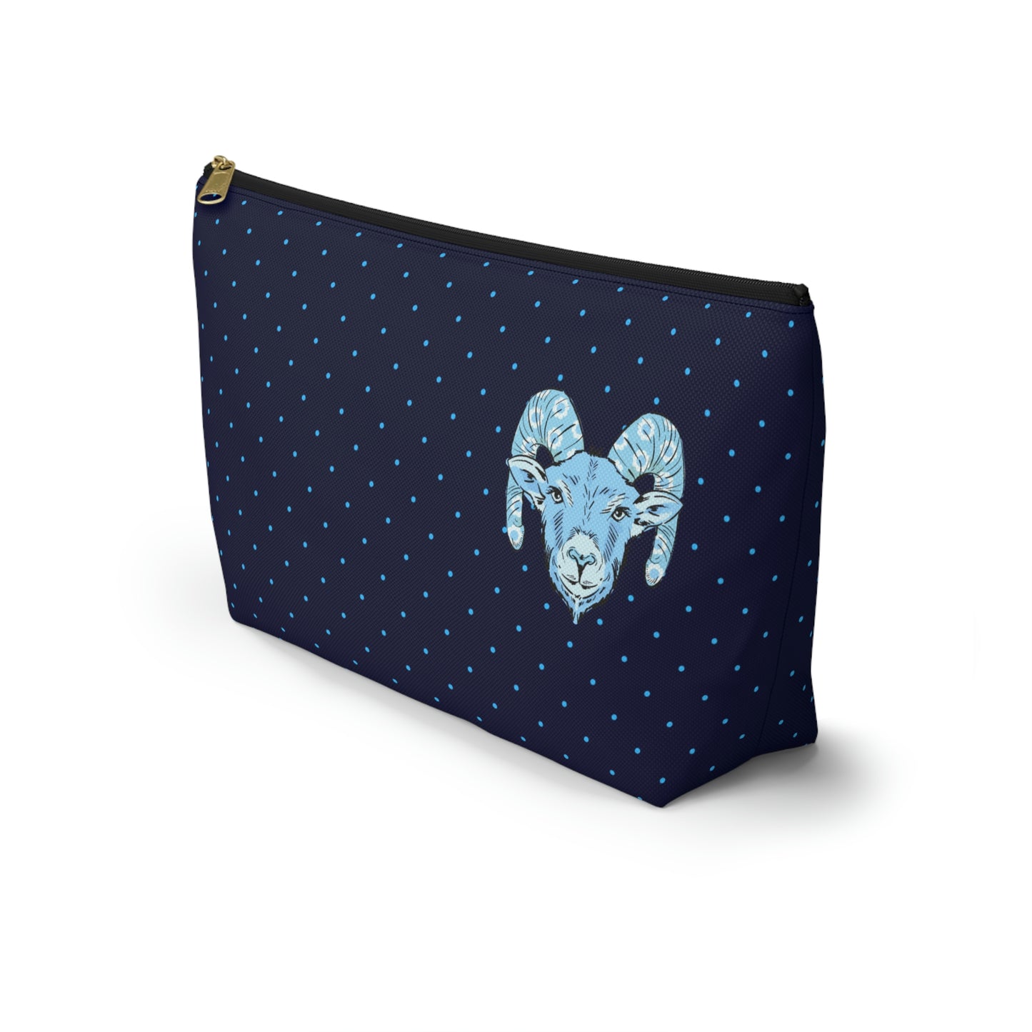 Blue Ram Accessory Pouch with T-bottom - BowsAndArtsDesigns