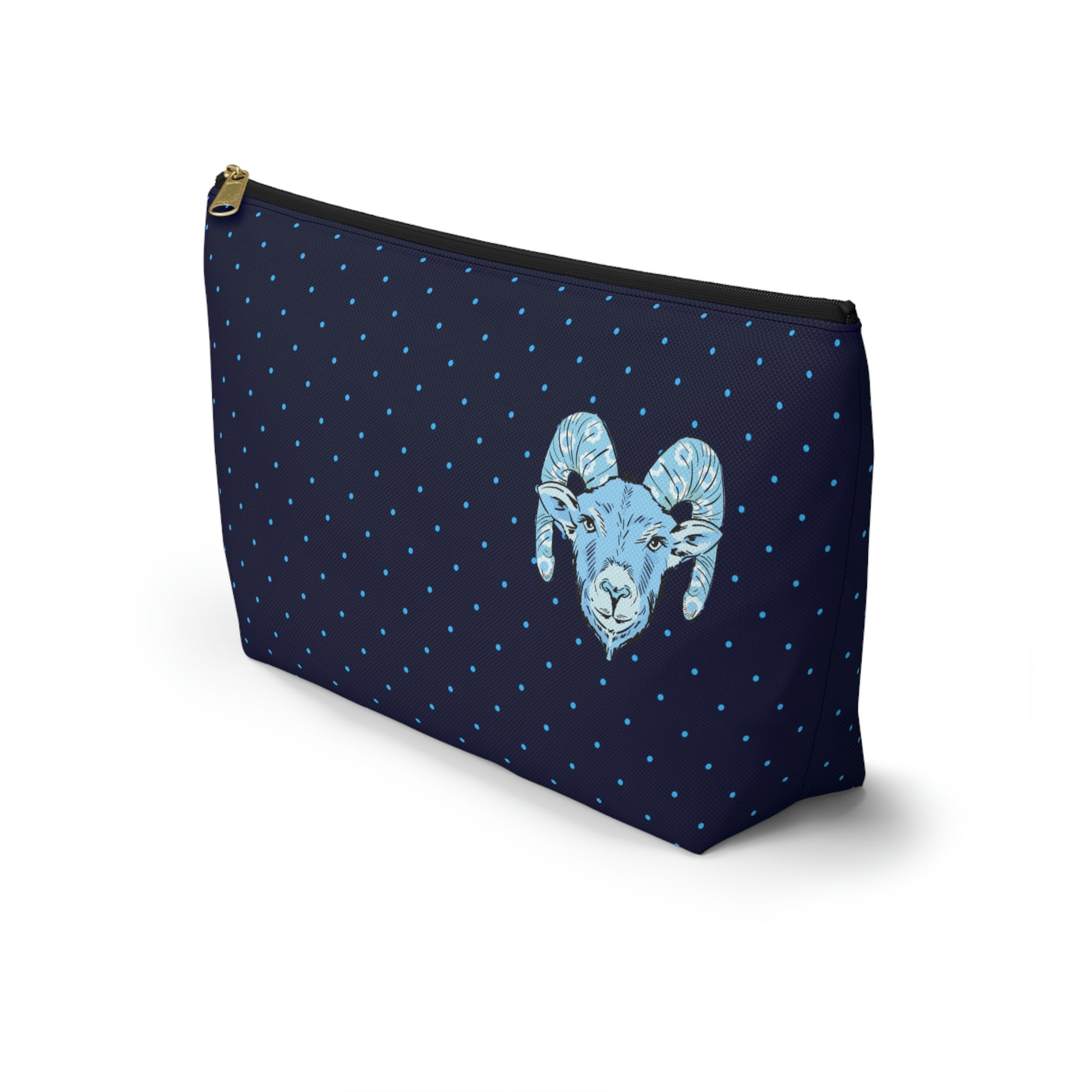 Blue Ram Accessory Pouch with T-bottom - BowsAndArtsDesigns