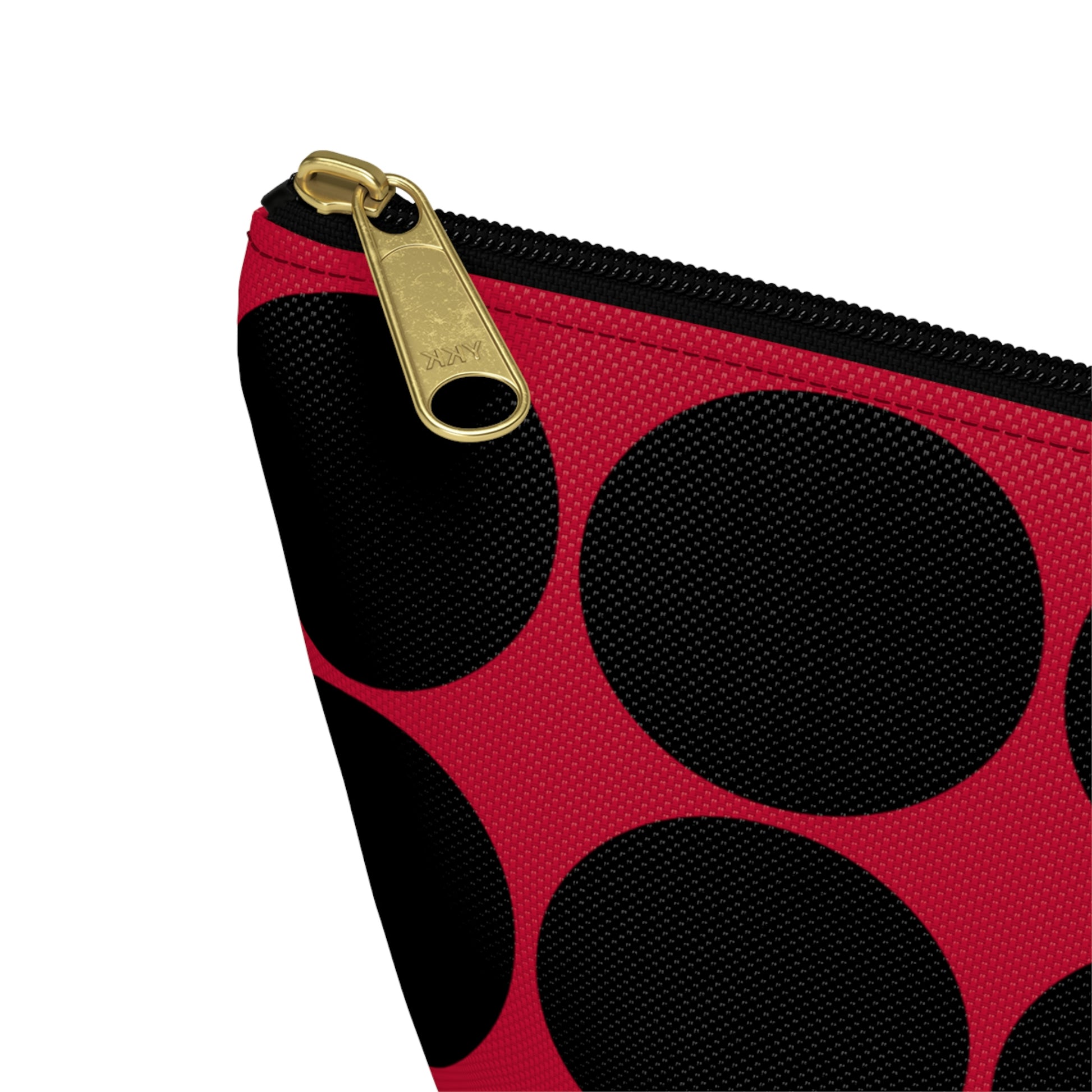 Red & Black Circle Accessory Pouch with T-bottom - BowsAndArtsDesigns