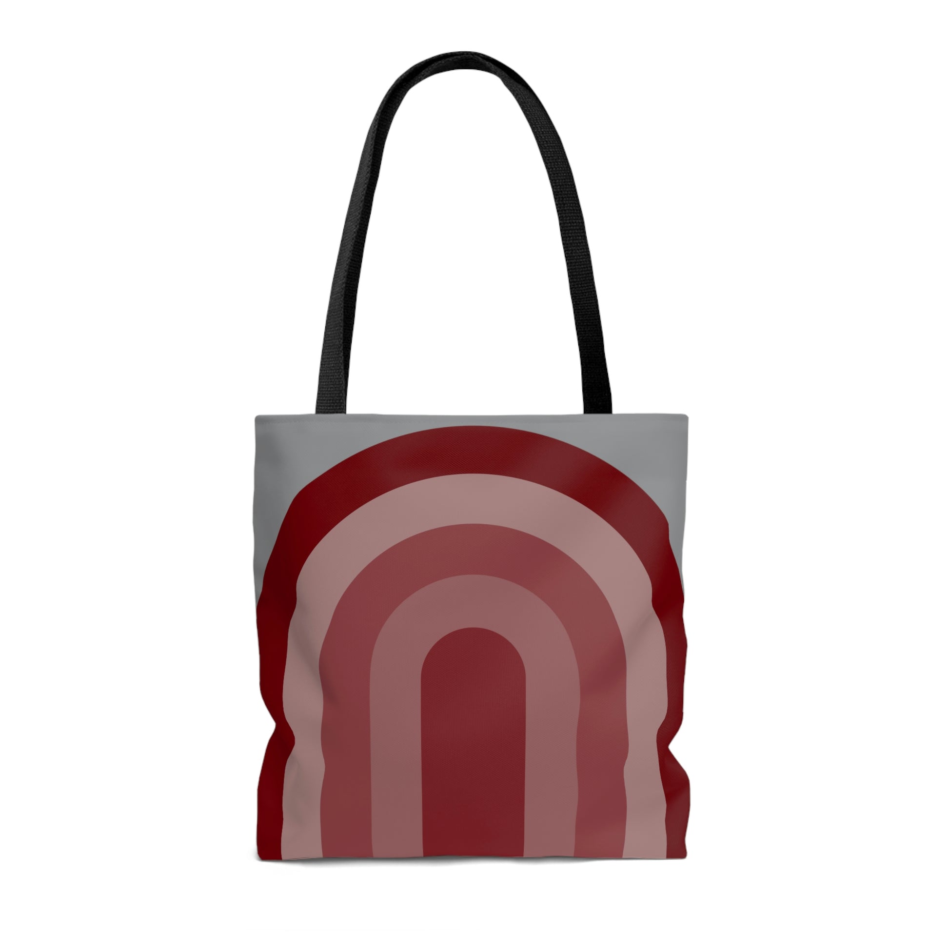 Garnet Maroon & Gray Rainbow Canvas Tote Bag - BowsAndArtsDesigns