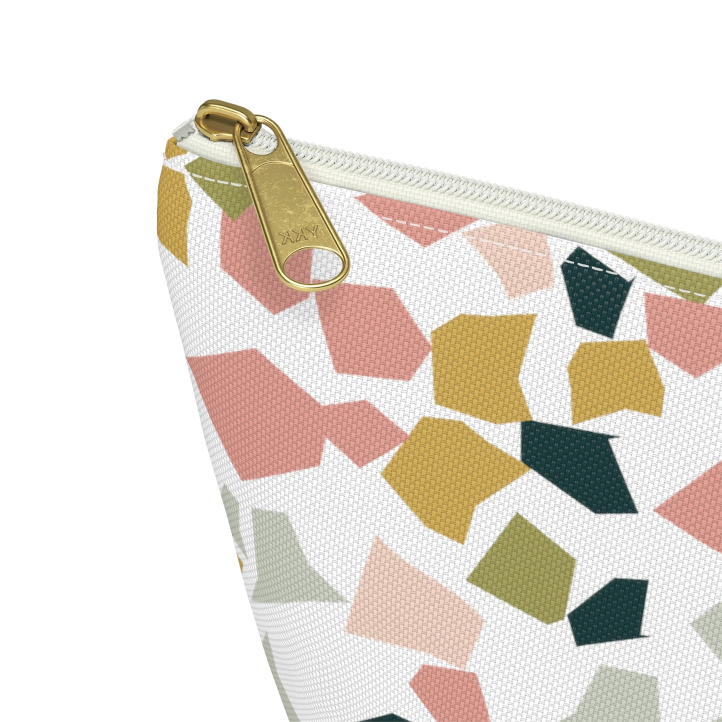 Pink & Green Terrazzo Accessory Pouch with T-bottom