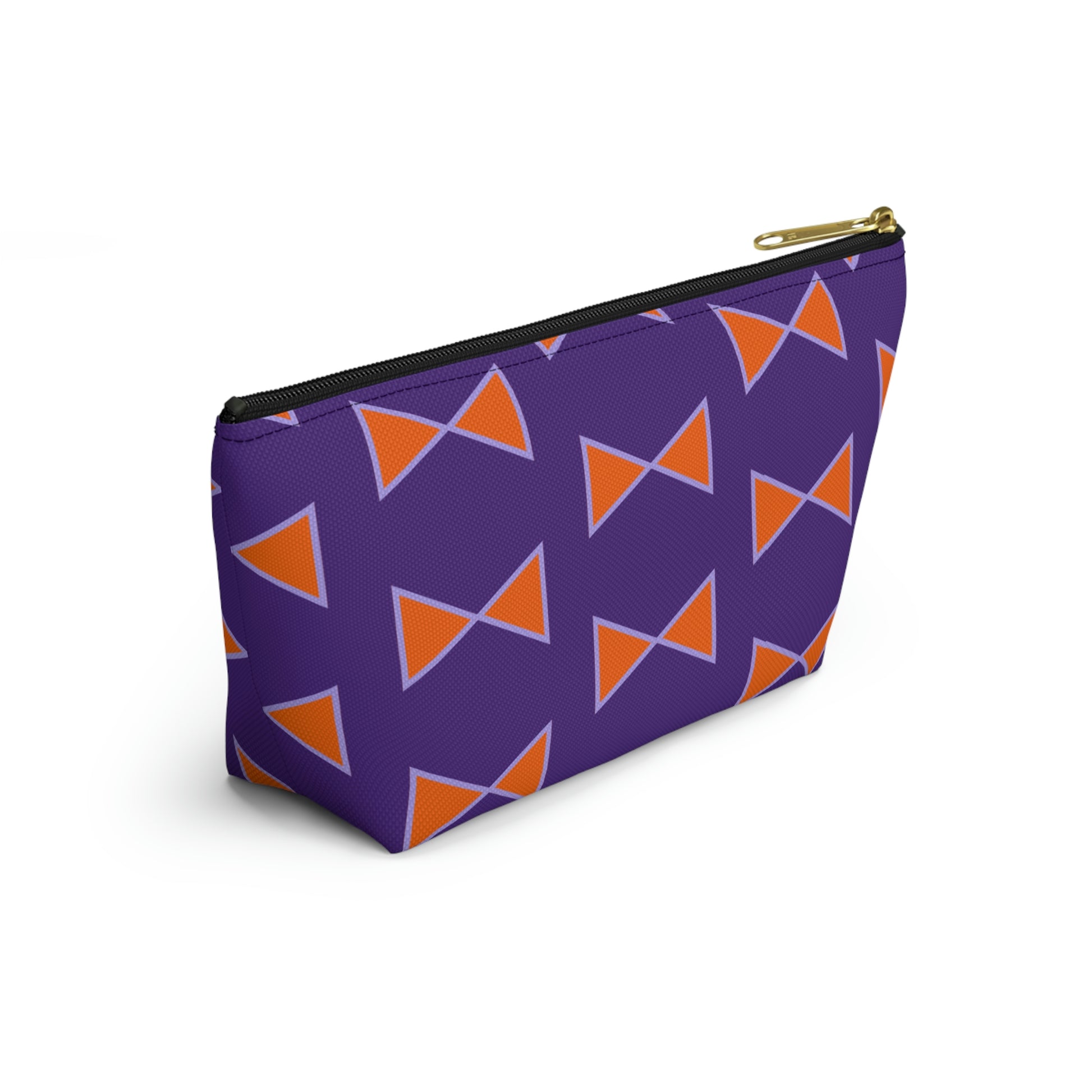 Purple & Orange Bows Pouch with T-bottom - BowsAndArtsDesigns