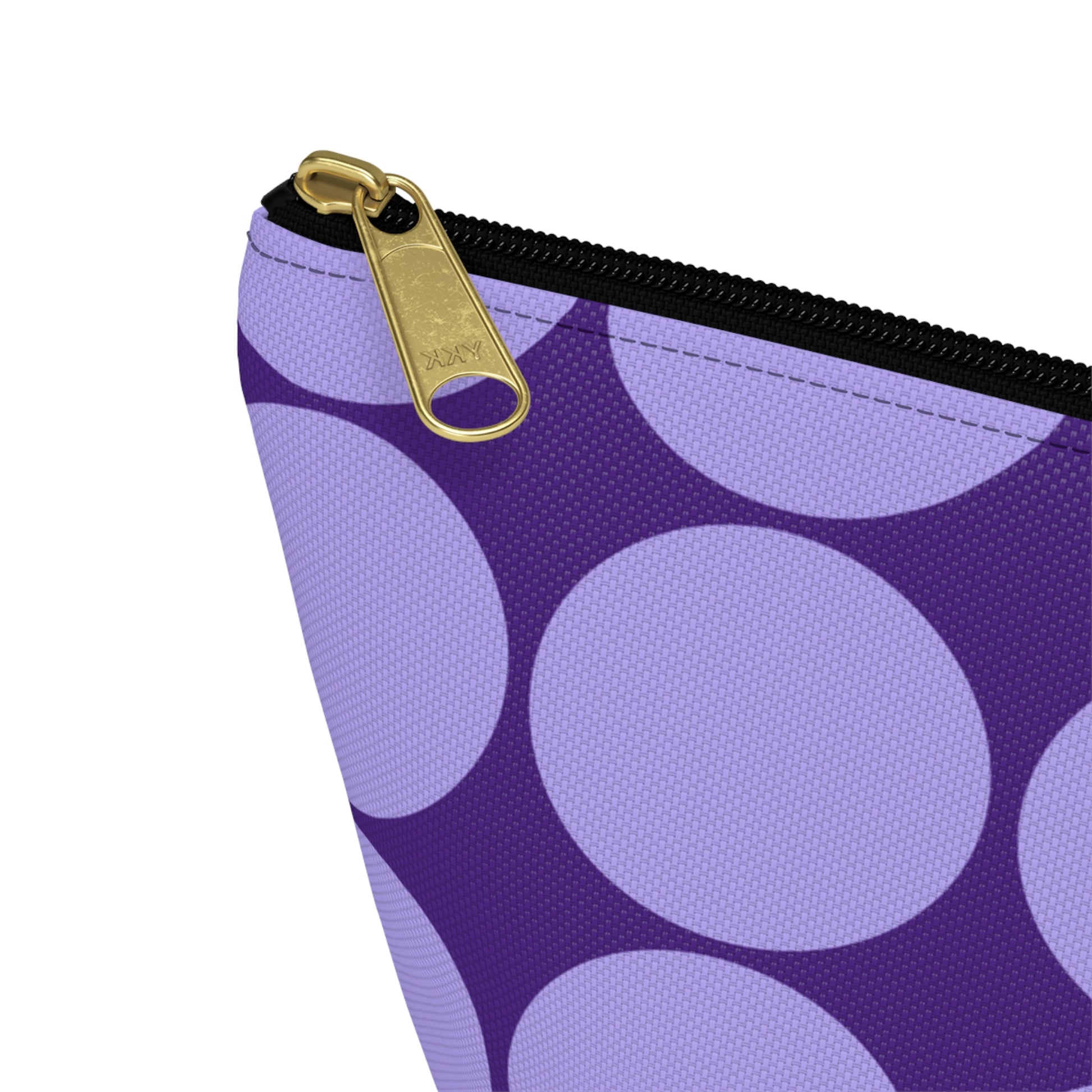 Purple Circle Print Pouch with T-bottom - BowsAndArtsDesigns