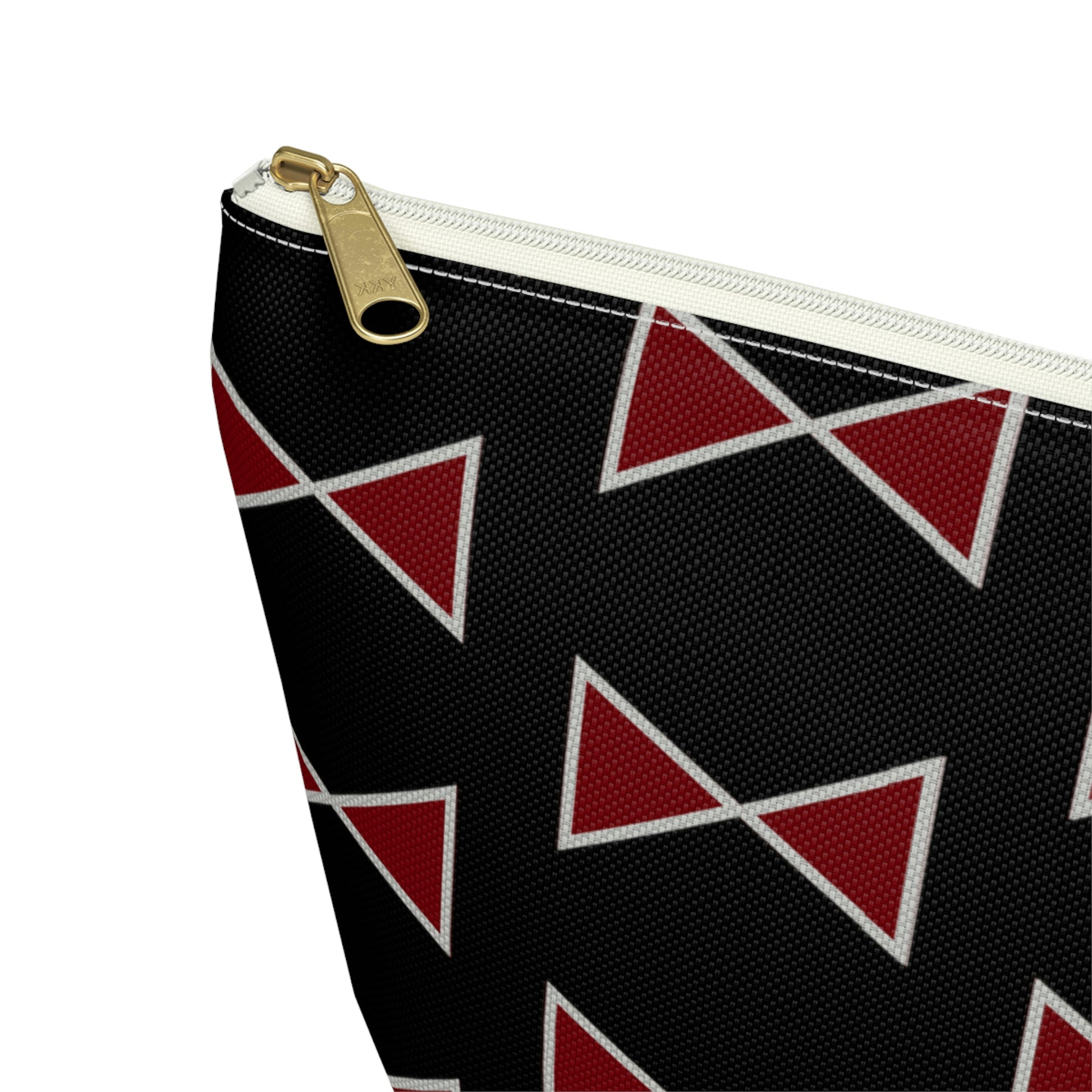 Black & Garnet Maroon Bows Accessory Pouch with T-bottom - BowsAndArtsDesigns