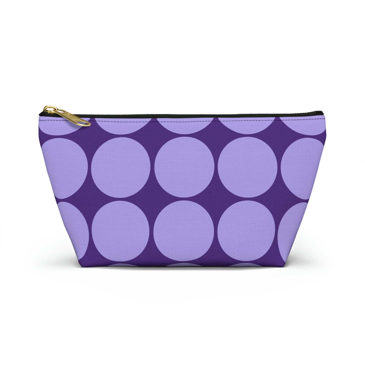 Purple Circle Print Pouch with T-bottom - BowsAndArtsDesigns