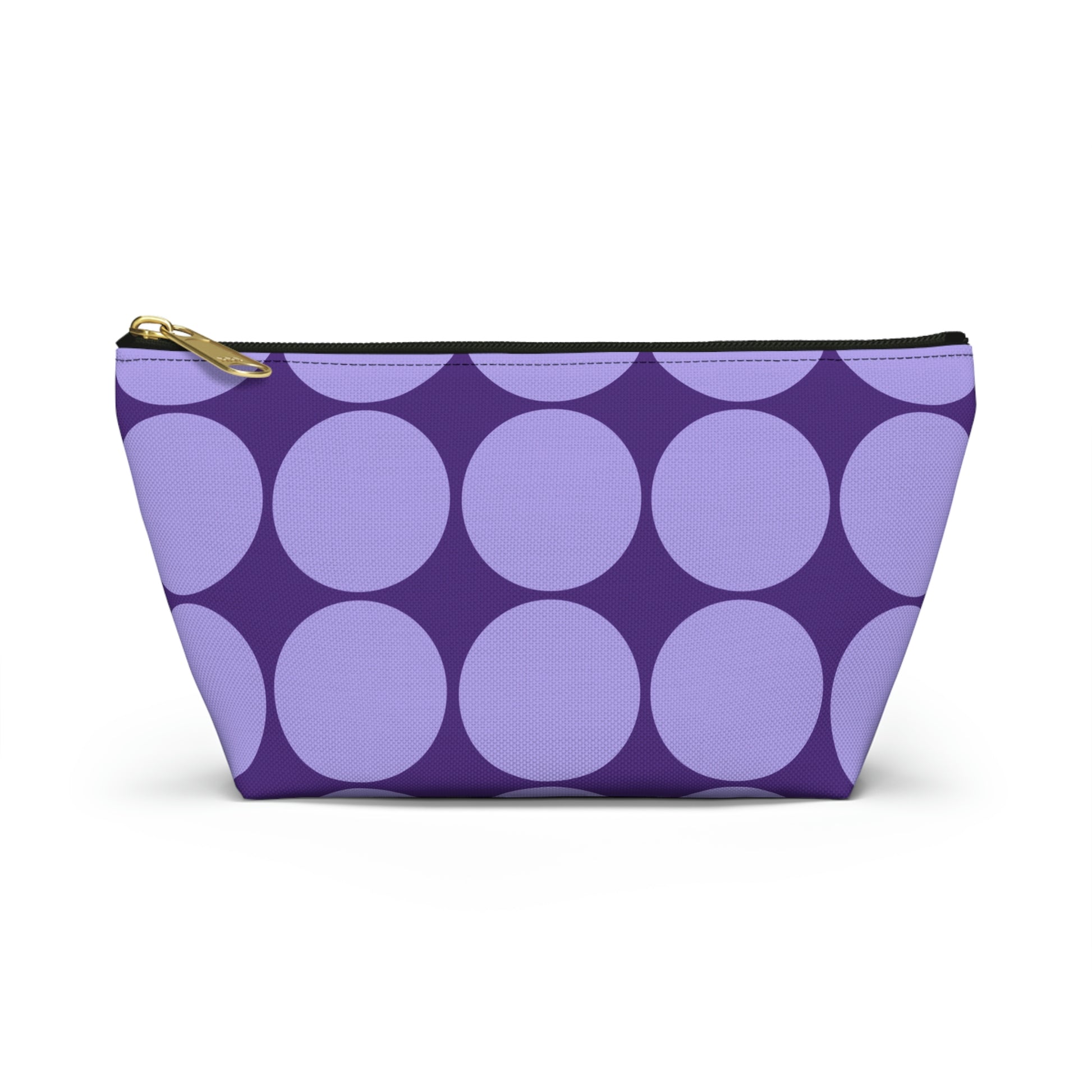 Purple Circle Print Pouch with T-bottom - BowsAndArtsDesigns