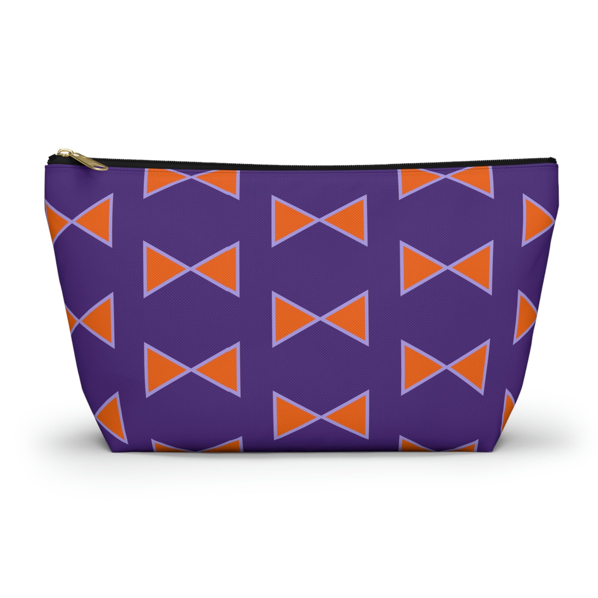 Purple & Orange Bows Pouch with T-bottom - BowsAndArtsDesigns