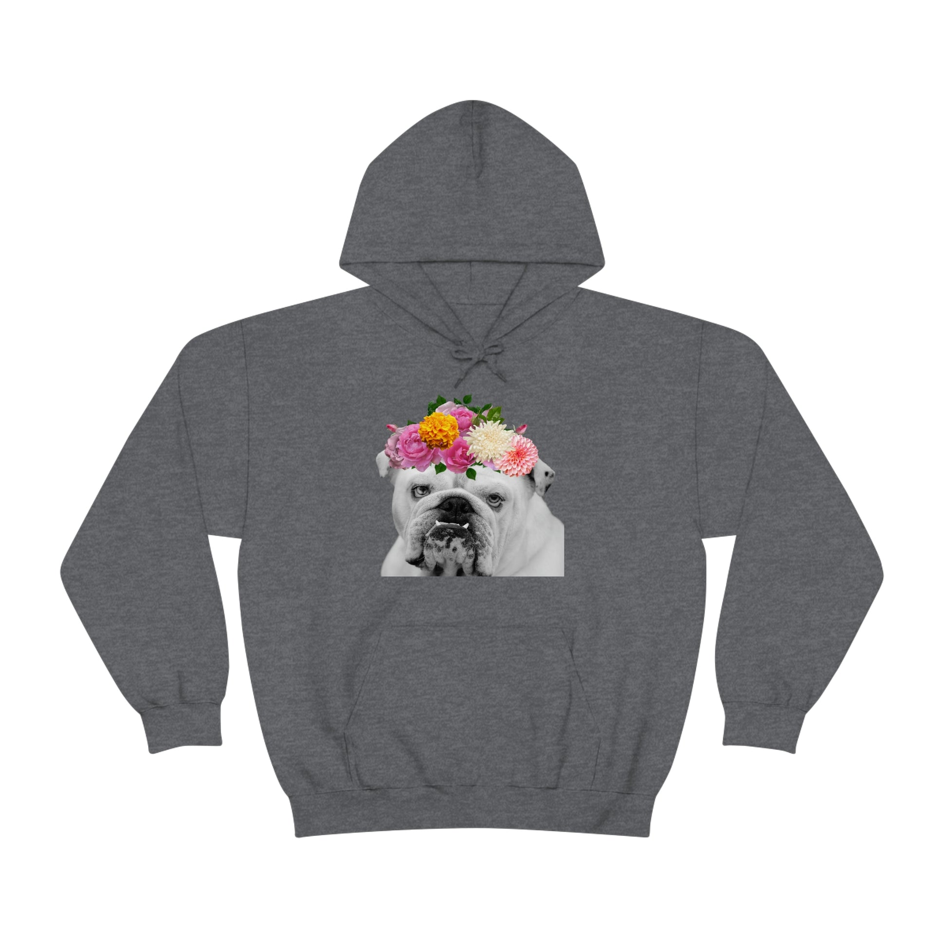 Very Pretty Bulldog Flower Crown Hoodie | Multiple Colors - BowsAndArtsDesigns