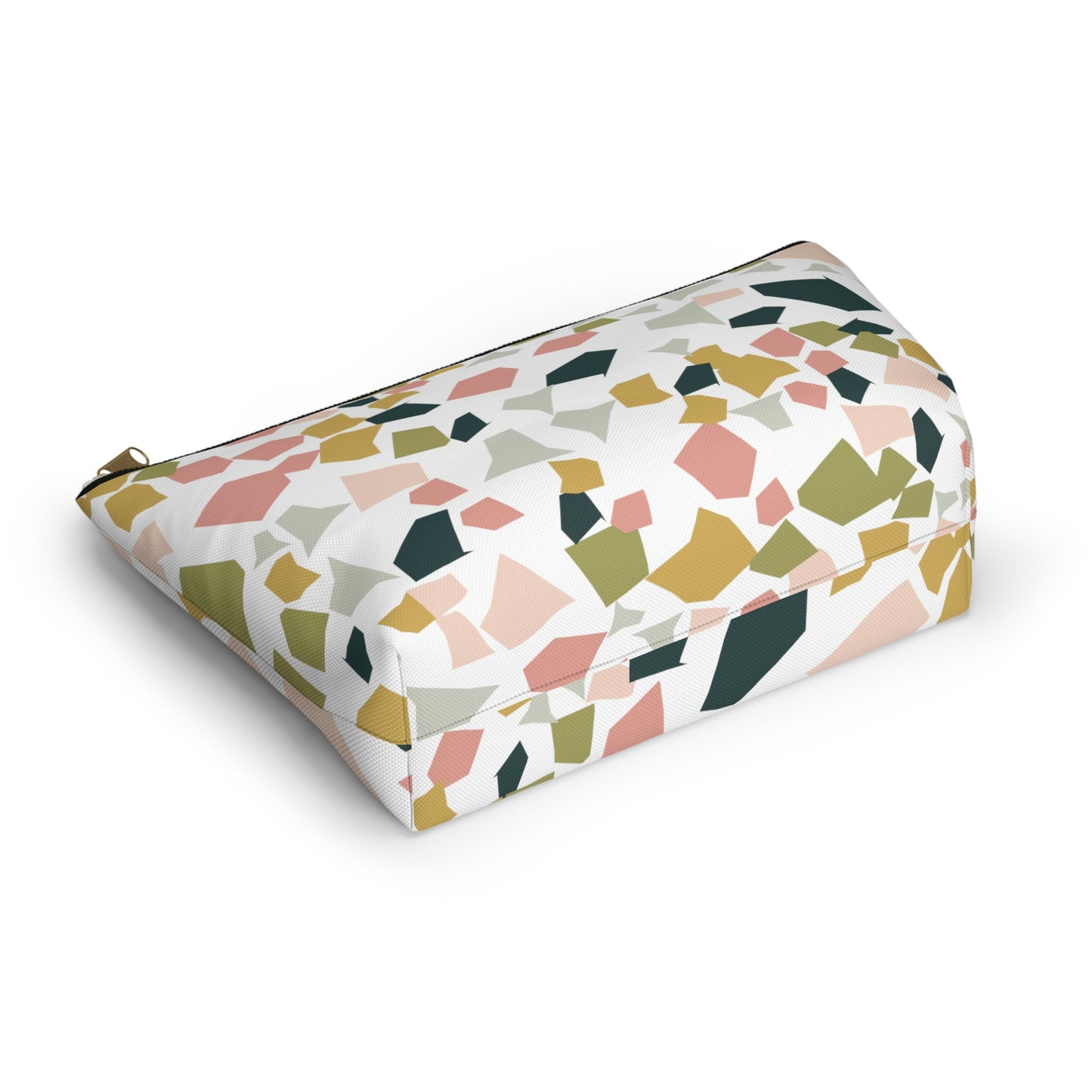 Pink & Green Terrazzo Accessory Pouch with T-bottom
