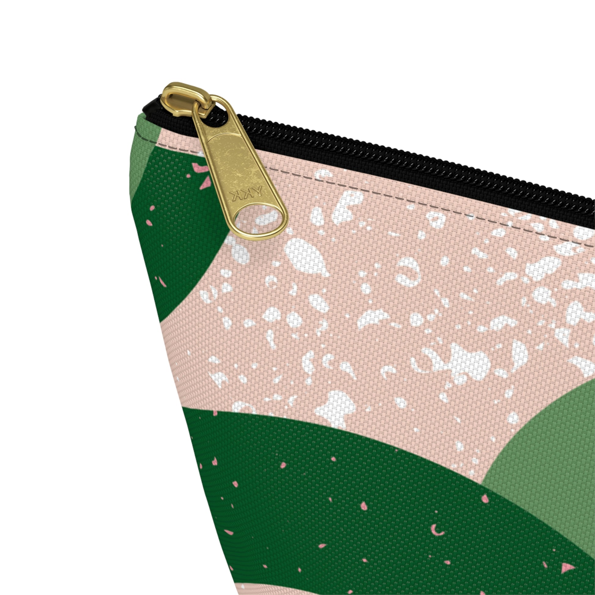 Green & Peach Mid Century Modern Accessory Pouch with T-bottom - BowsAndArtsDesigns
