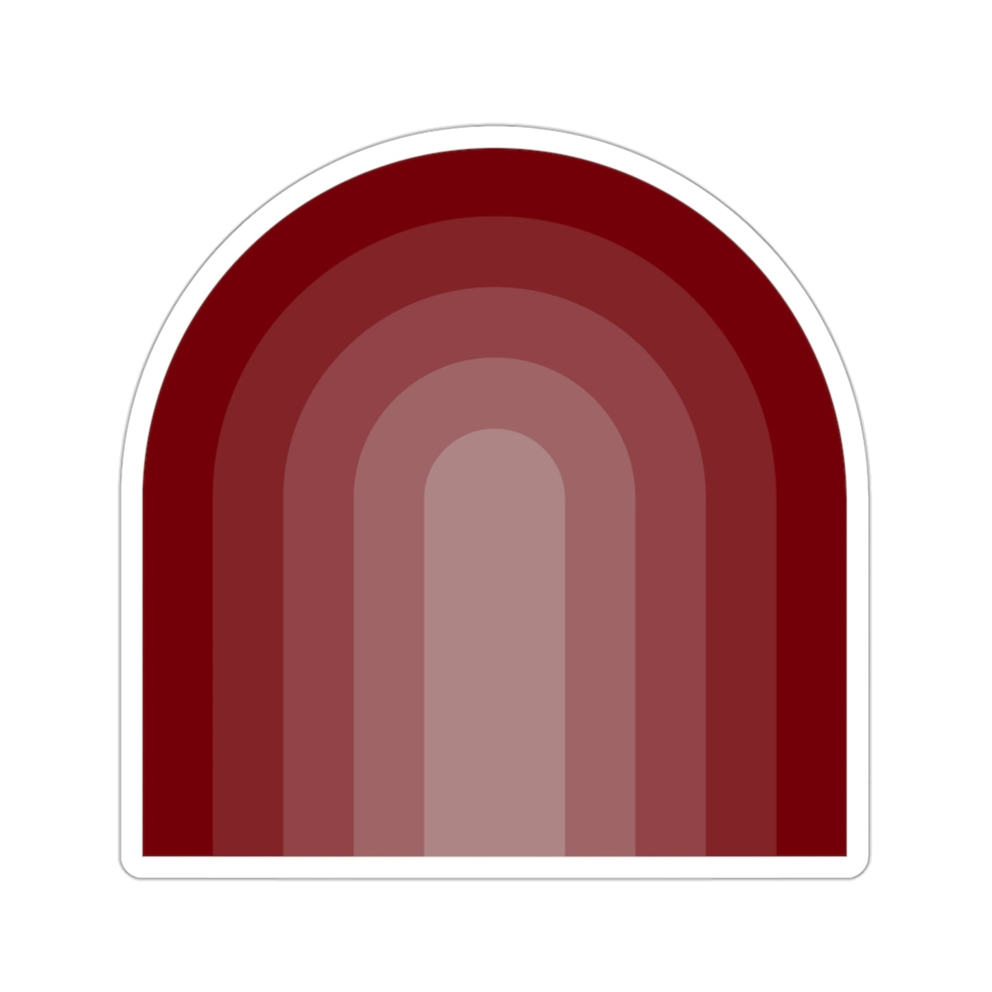 Garnet Maroon Gradient Rainbow Vinyl Kiss-Cut Sticker - BowsAndArtsDesigns