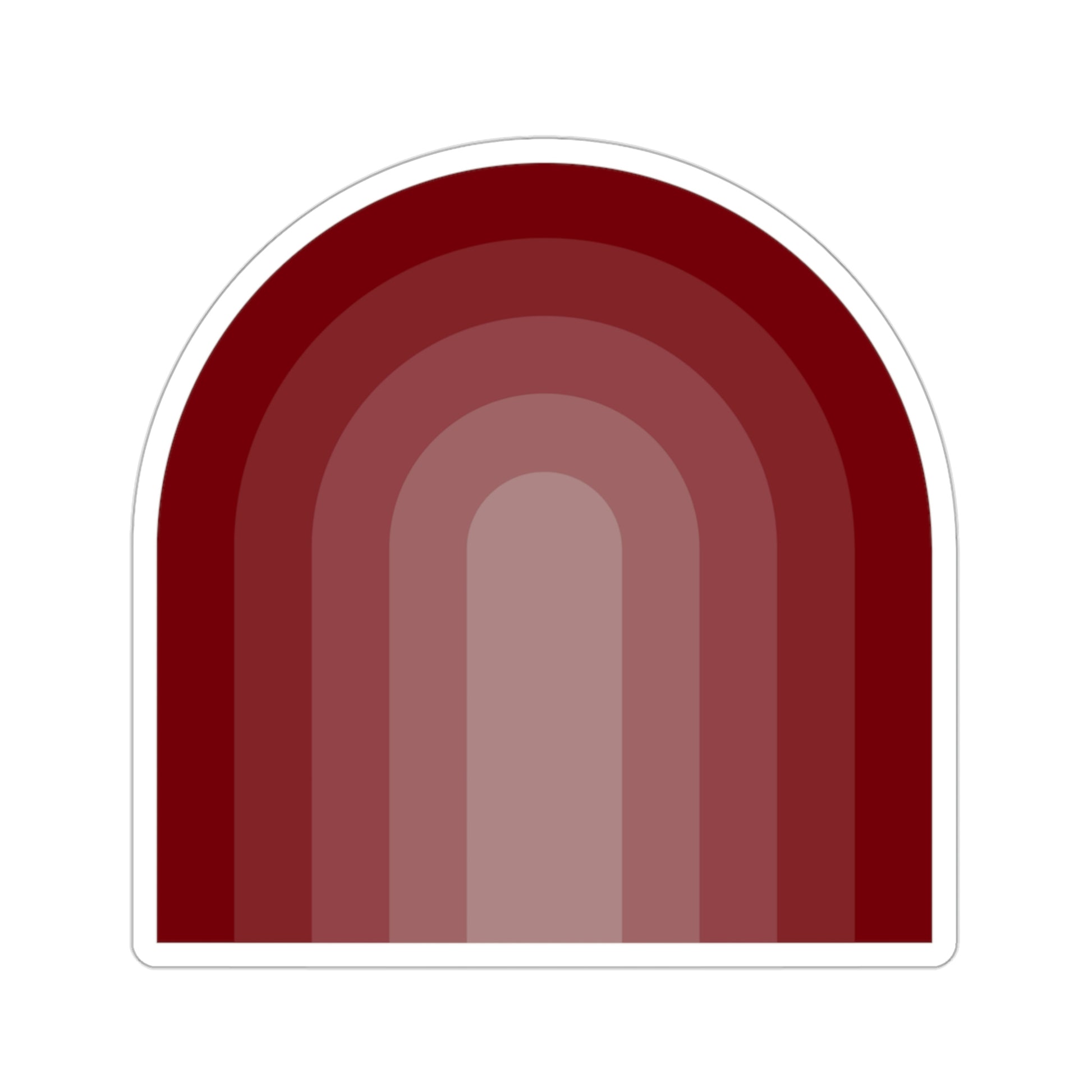 Garnet Maroon Gradient Rainbow Vinyl Kiss-Cut Sticker - BowsAndArtsDesigns