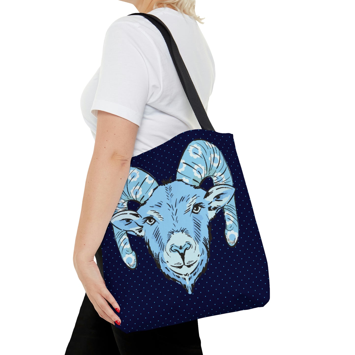 Blue Ram Canvas Tote Bag - BowsAndArtsDesigns