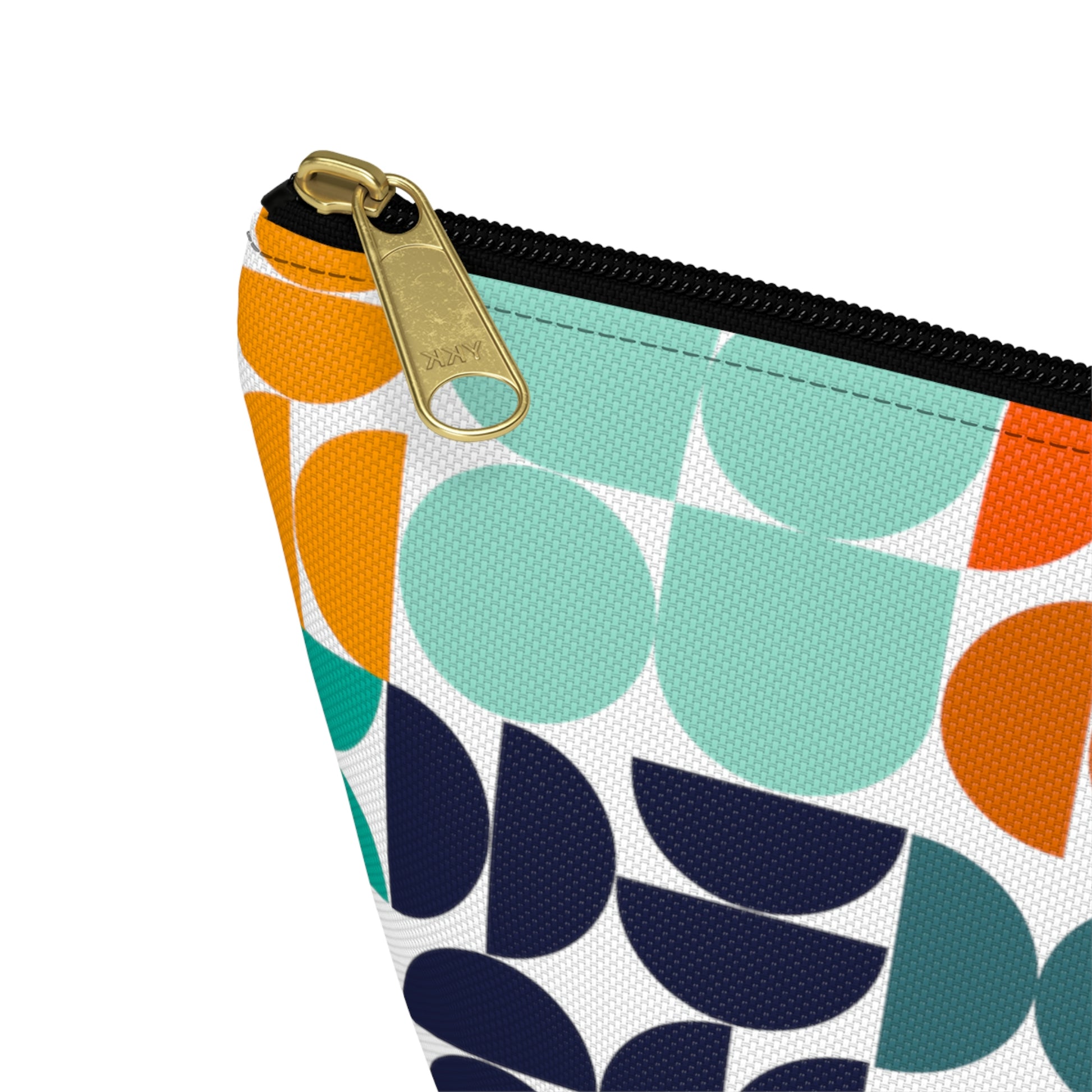 Multi-Color Mid Century Modern Accessory Pouch with T-bottom - BowsAndArtsDesigns