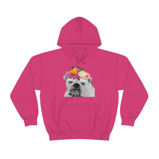 Very Pretty Bulldog Flower Crown Hoodie | Multiple Colors - BowsAndArtsDesigns