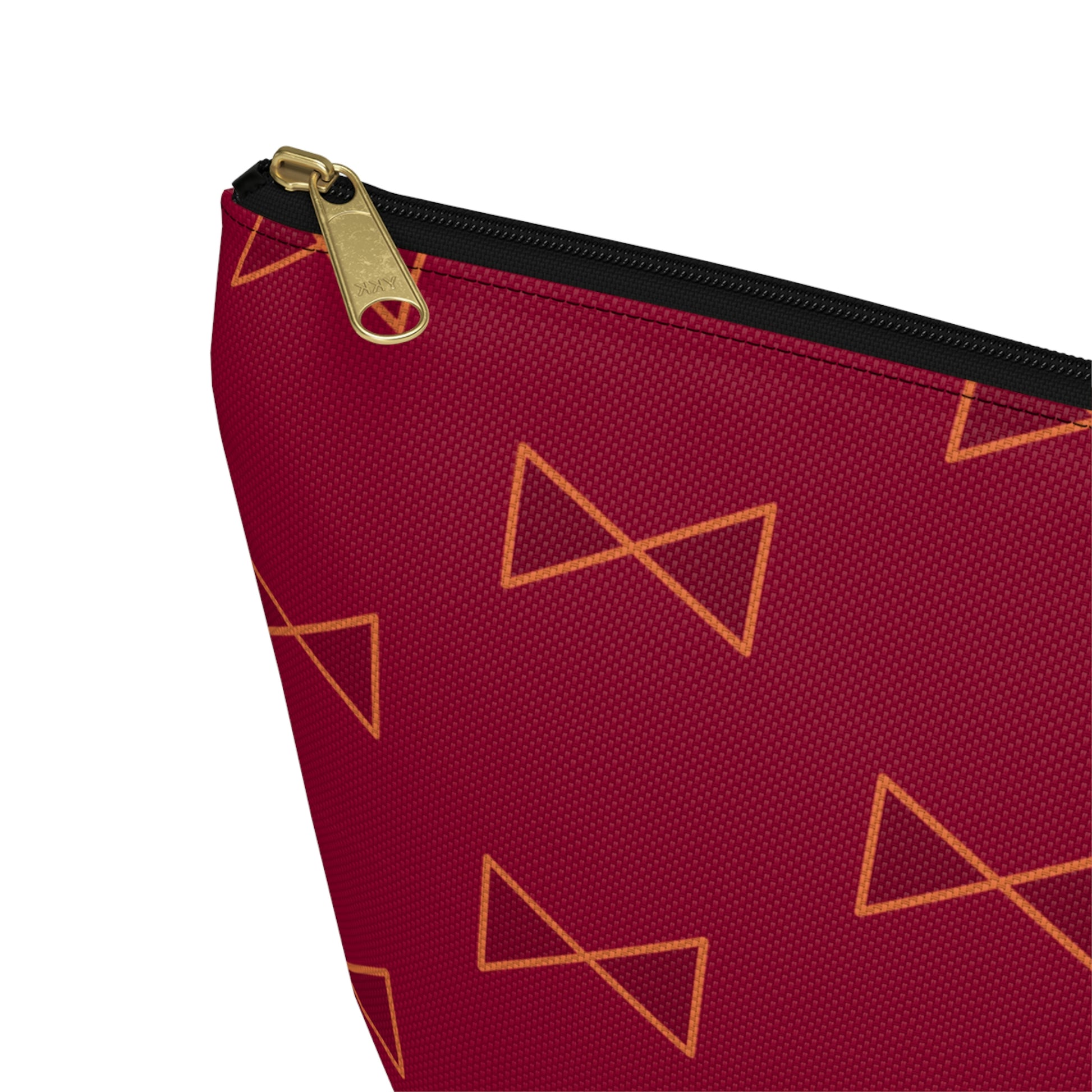 Maroon & Tangerine Bows Accessory Pouch with T-bottom - BowsAndArtsDesigns