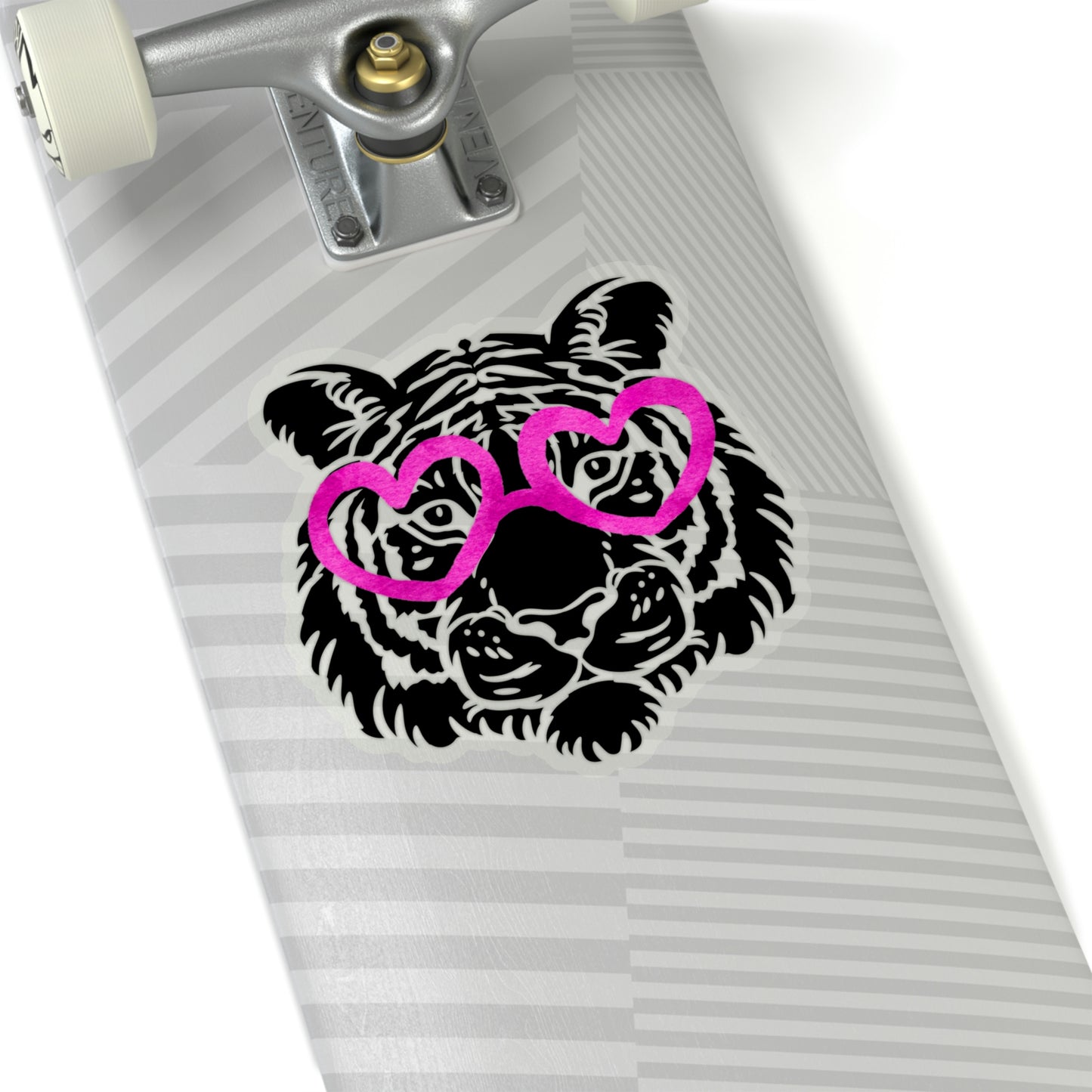 Tiger Pink Heart Glasses Vinyl Kiss-Cut Sticker - BowsAndArtsDesigns