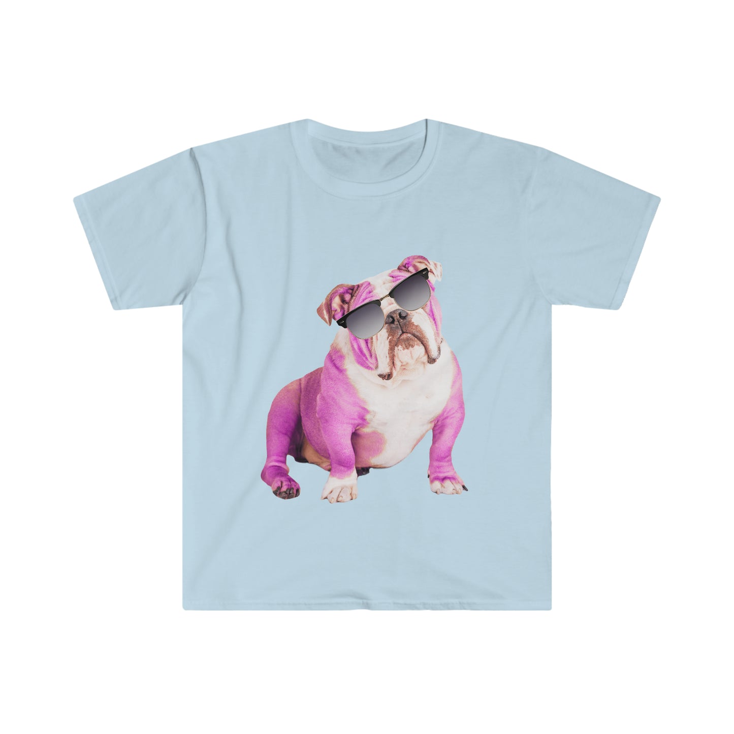 Pink Bulldog Sunnies Unisex Softstyle T-shirt