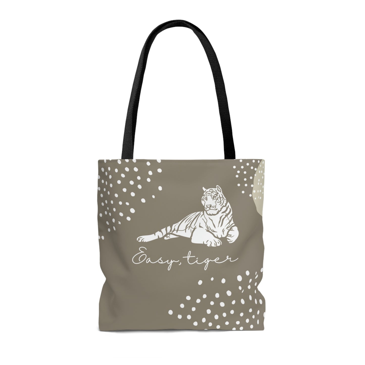 Easy, Tiger Neutral Tones Canvas Tote Bag