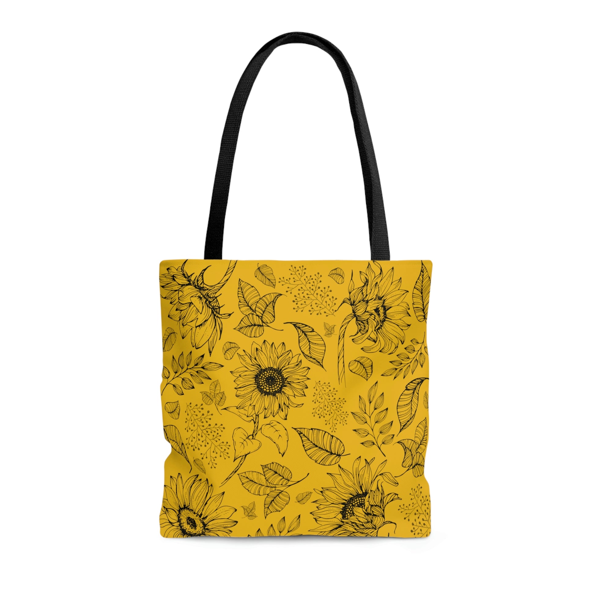 Yellow Sunflower Canvas Tote Bag - BowsAndArtsDesigns