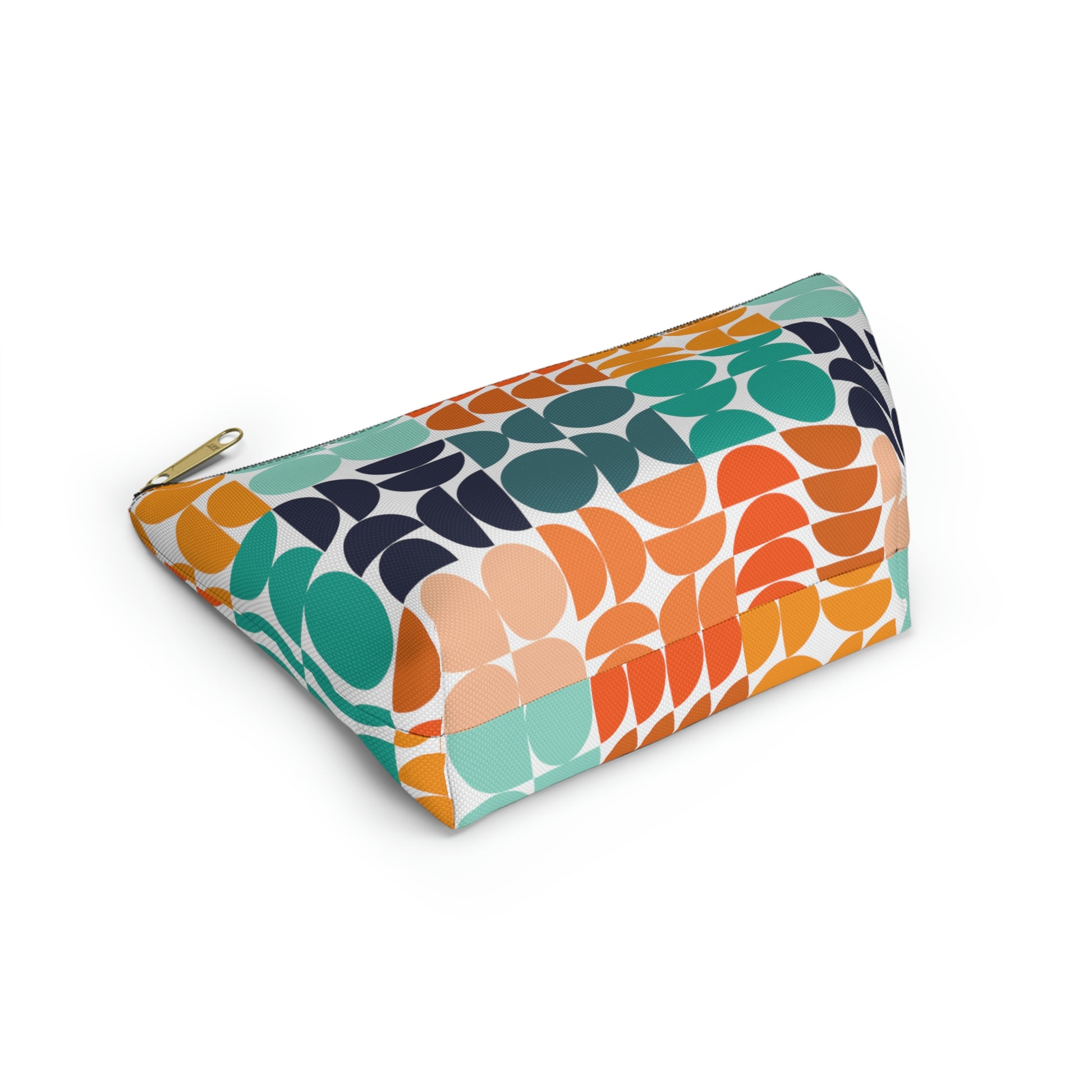 Multi-Color Mid Century Modern Accessory Pouch with T-bottom - BowsAndArtsDesigns