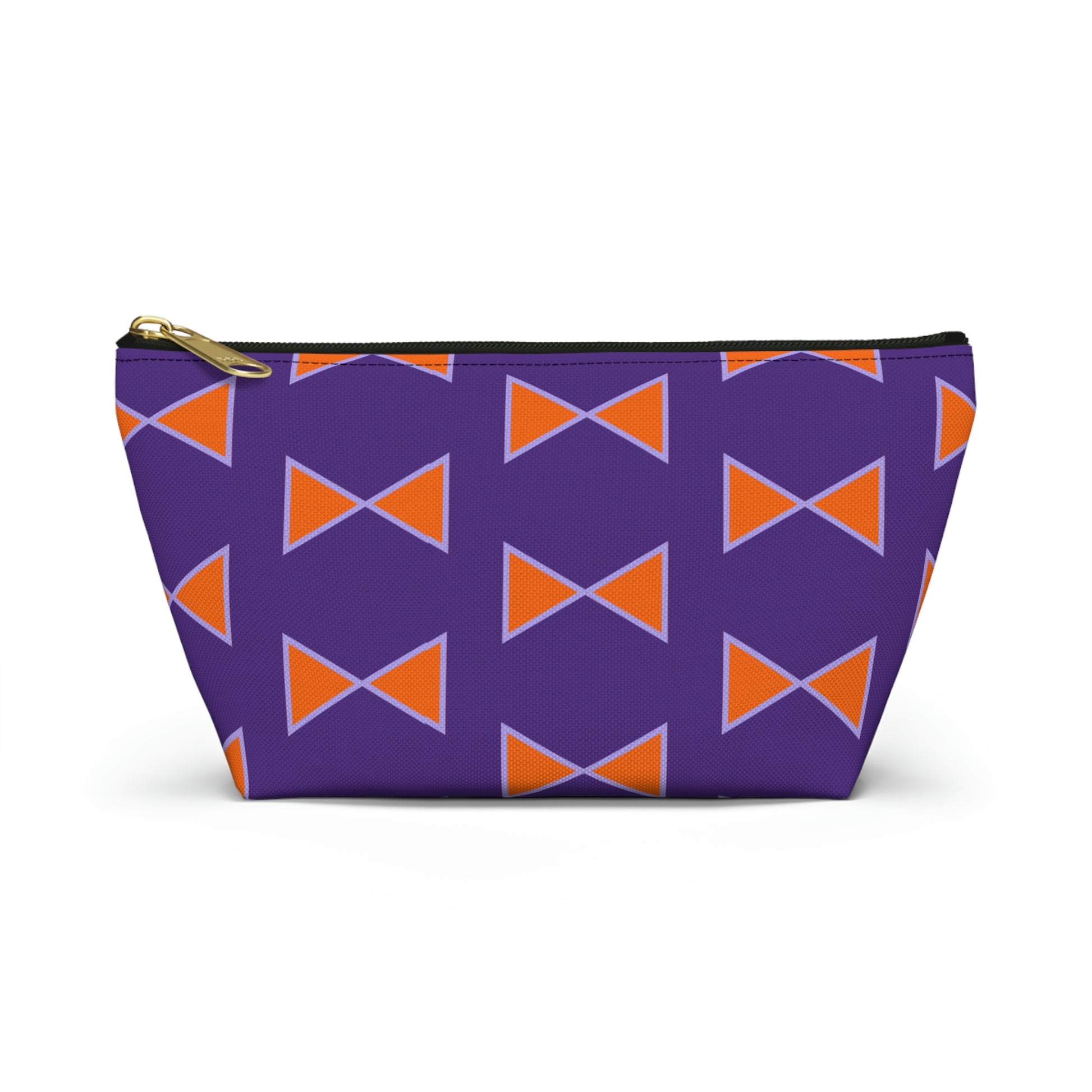 Purple & Orange Bows Pouch with T-bottom - BowsAndArtsDesigns
