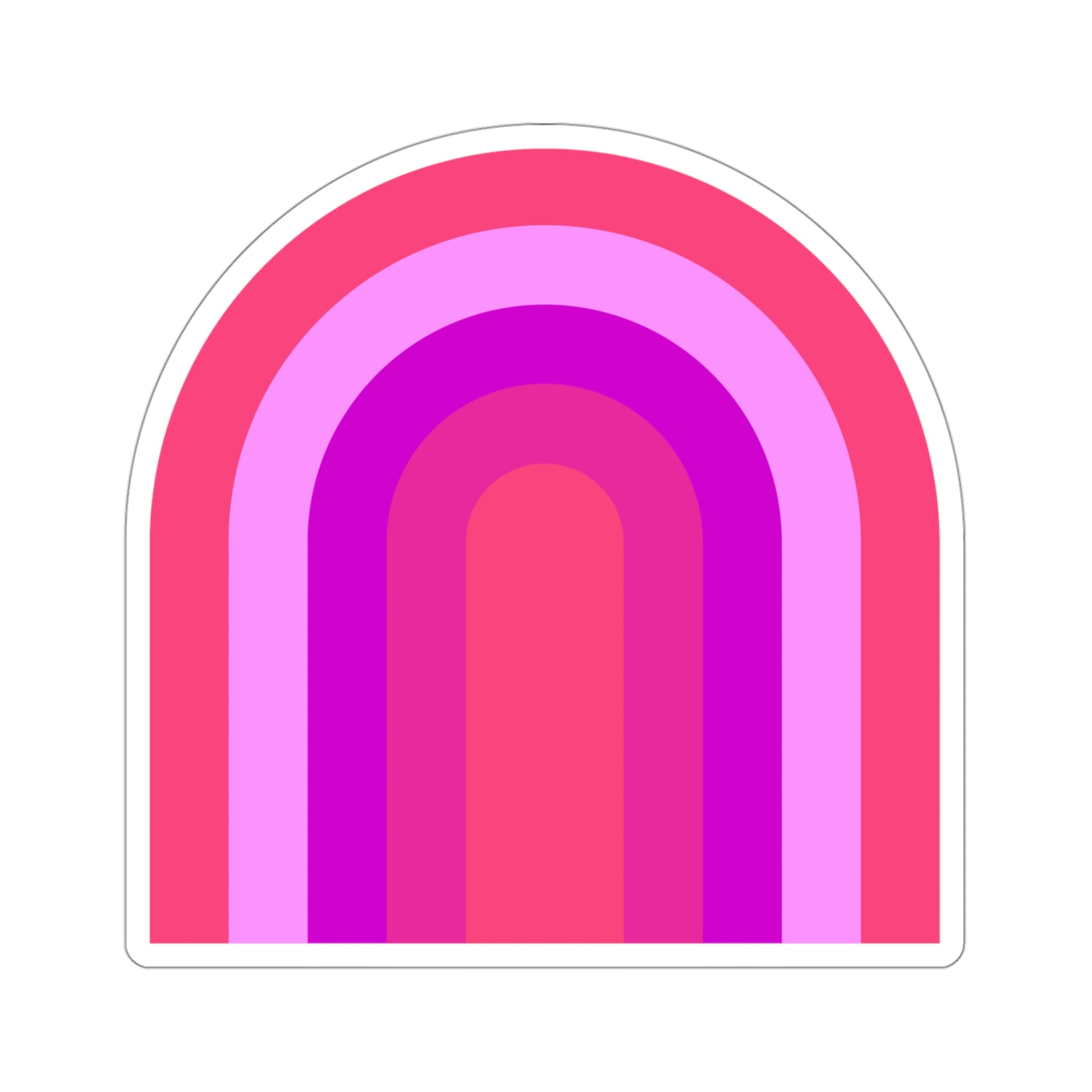 Hot Pink Rainbow Vinyl Kiss-Cut Sticker - BowsAndArtsDesigns