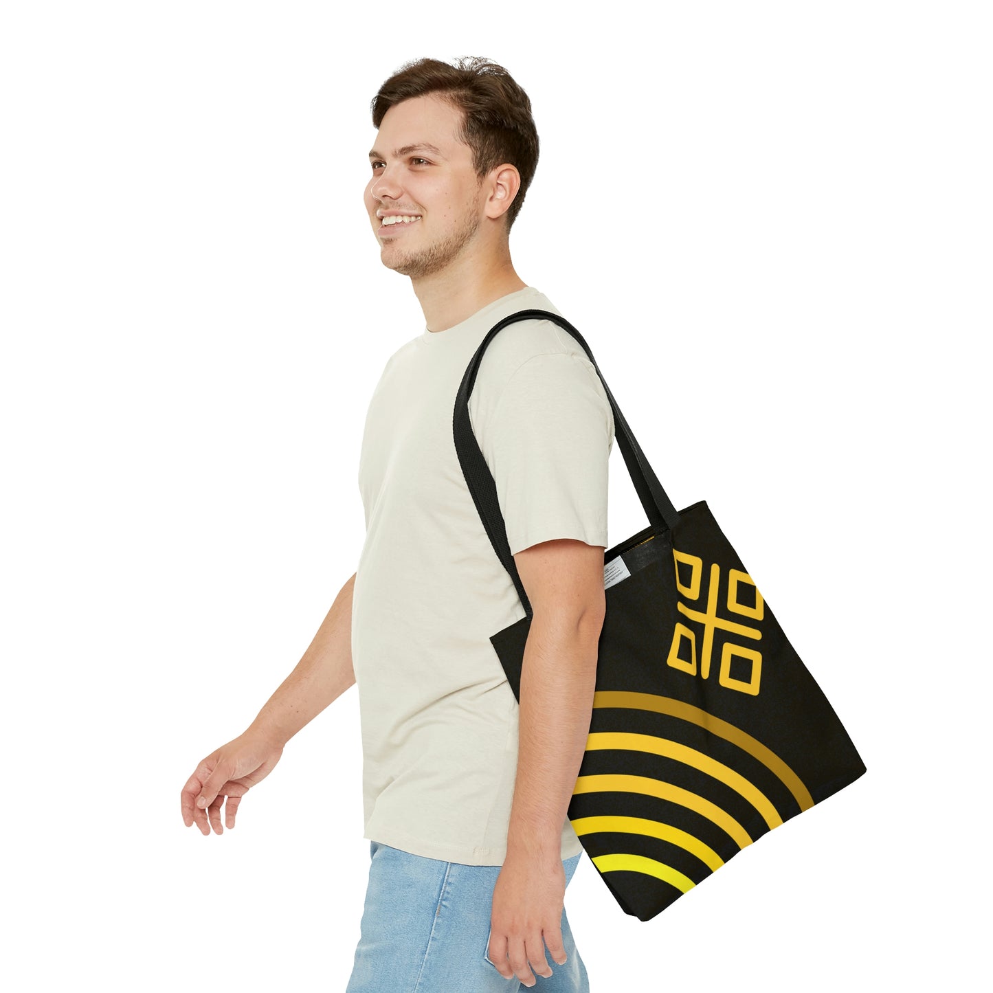 Yellow & Gold Mod Rainbow Canvas Tote Bag