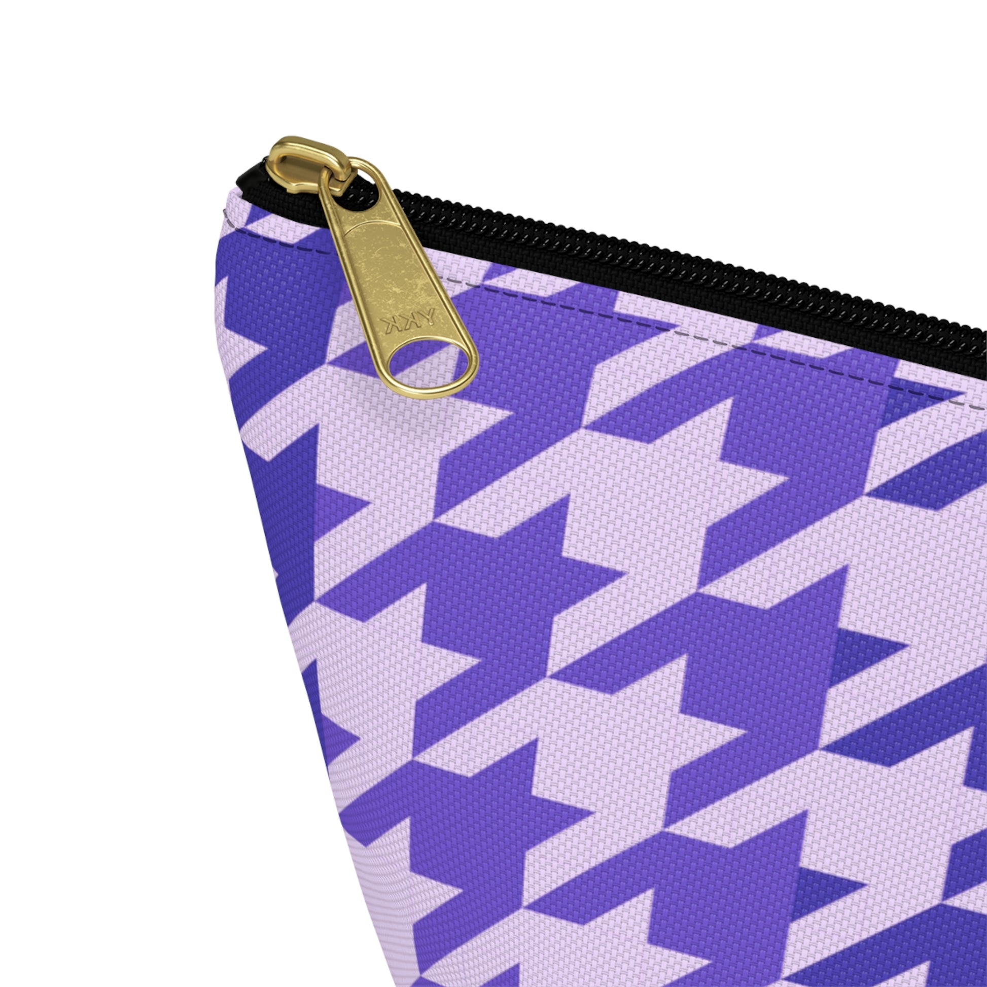 Purple Houndstooth Accessory Pouch with T-bottom - BowsAndArtsDesigns