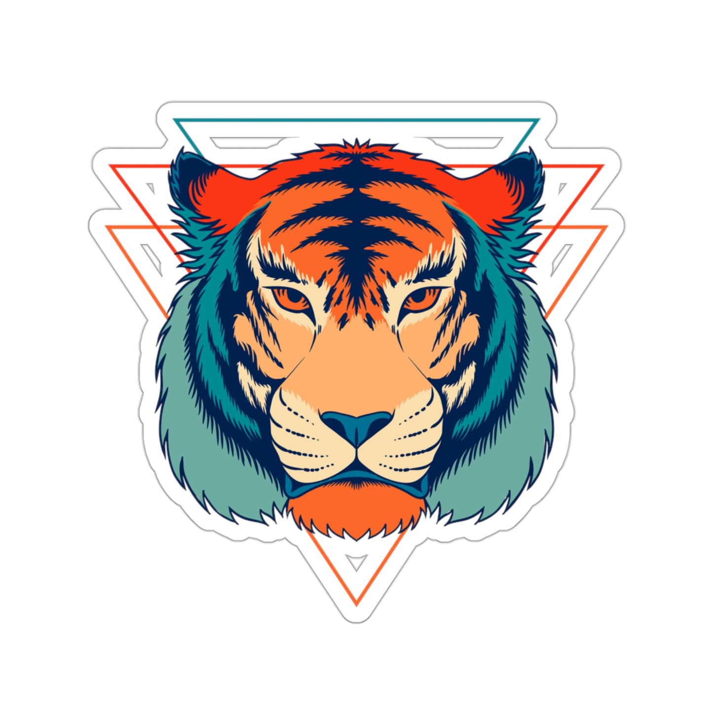 Turquoise Tiger Kiss-Cut Sticker - BowsAndArtsDesigns