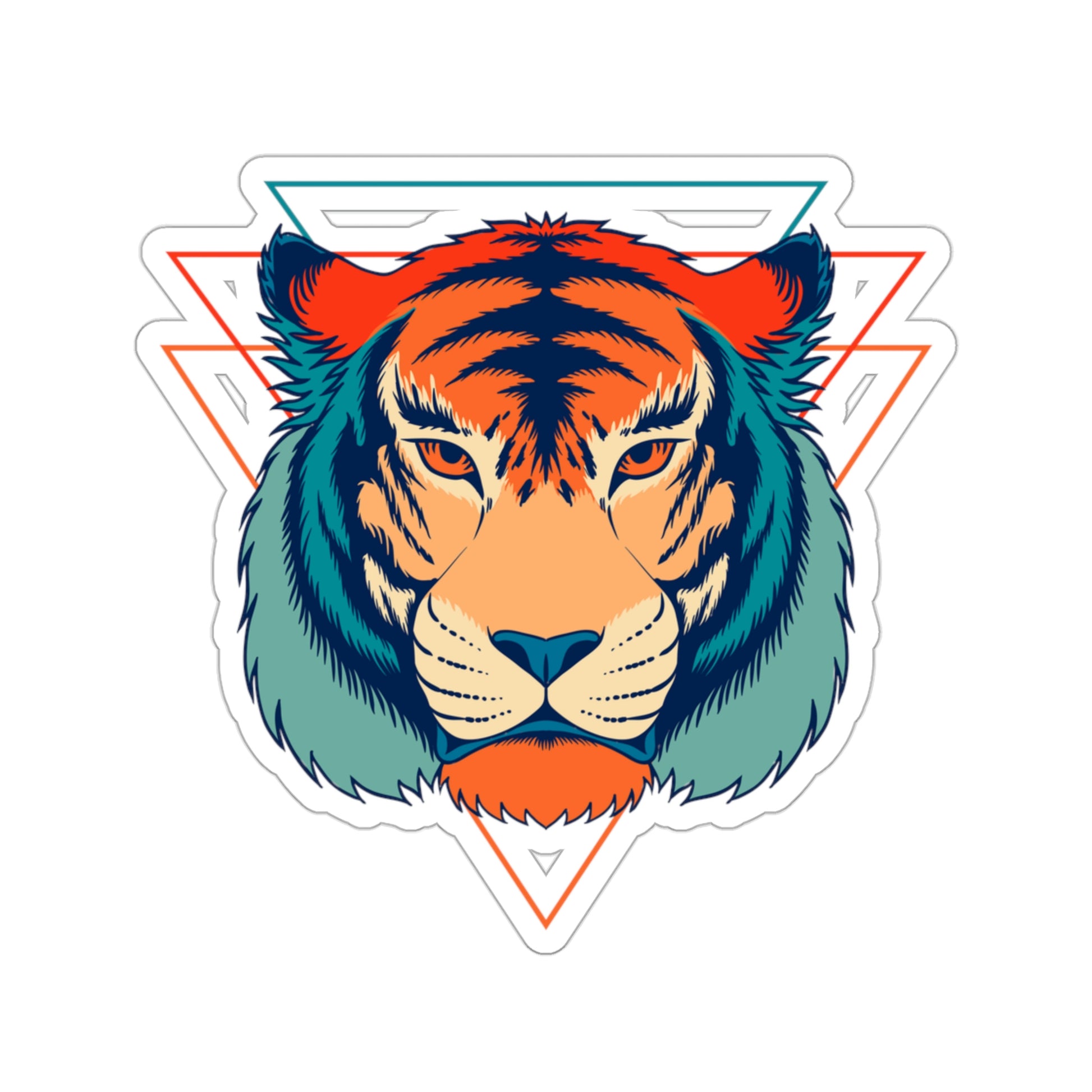 Turquoise Tiger Kiss-Cut Sticker - BowsAndArtsDesigns