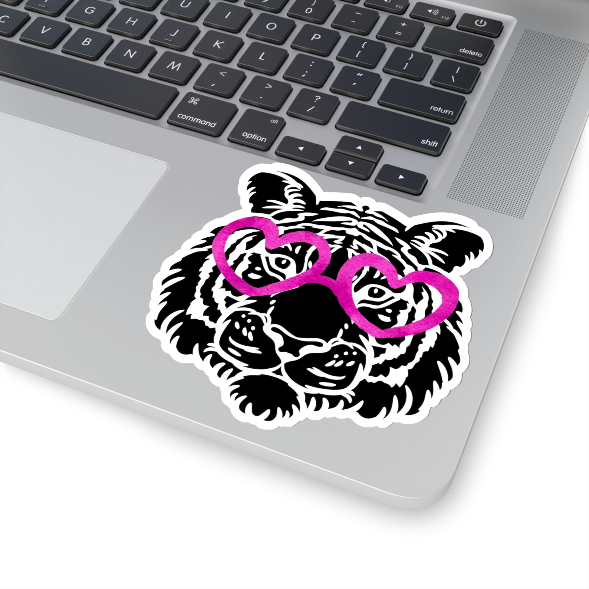 Tiger Pink Heart Glasses Vinyl Kiss-Cut Sticker - BowsAndArtsDesigns