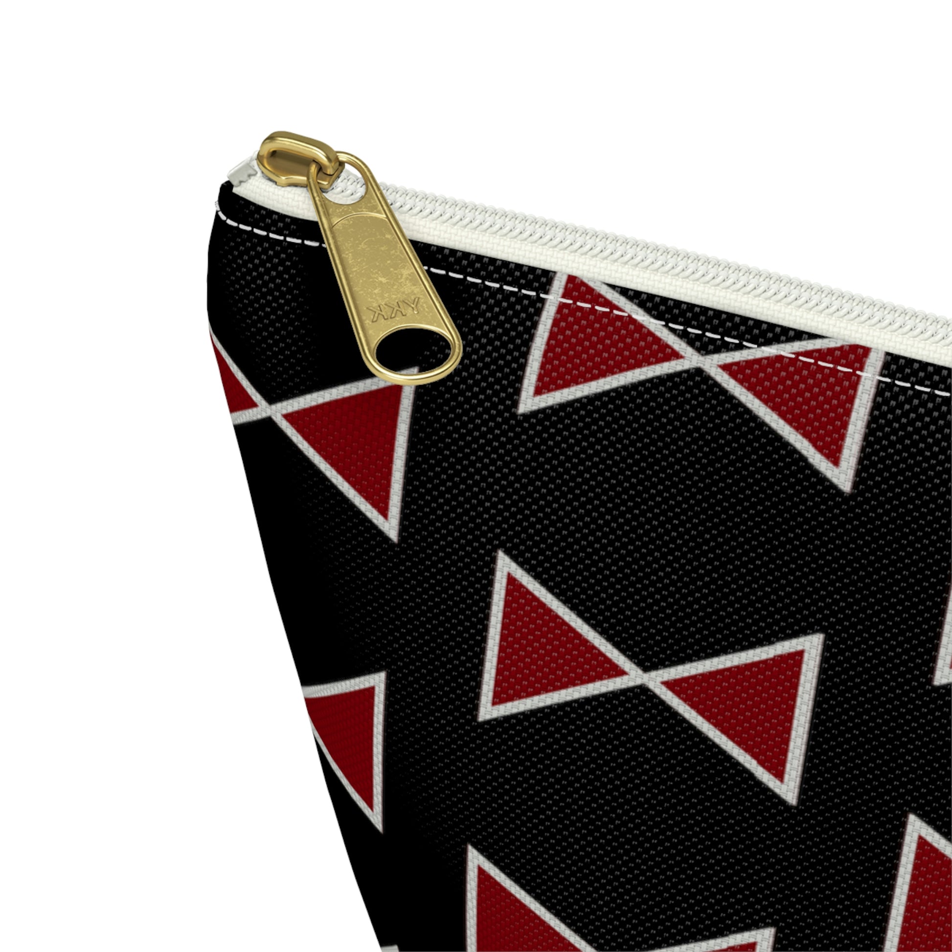 Black & Garnet Maroon Bows Accessory Pouch with T-bottom - BowsAndArtsDesigns