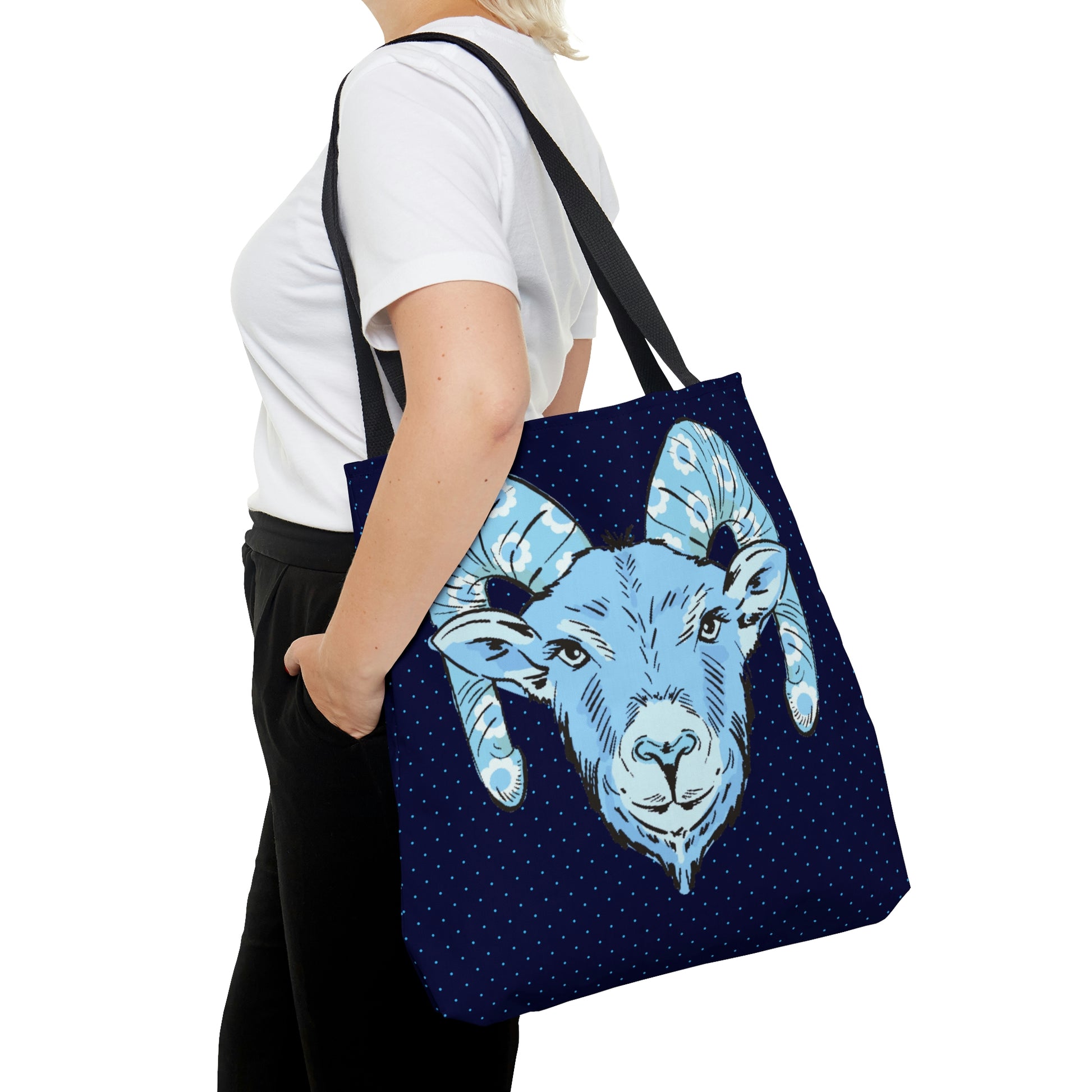 Blue Ram Canvas Tote Bag - BowsAndArtsDesigns