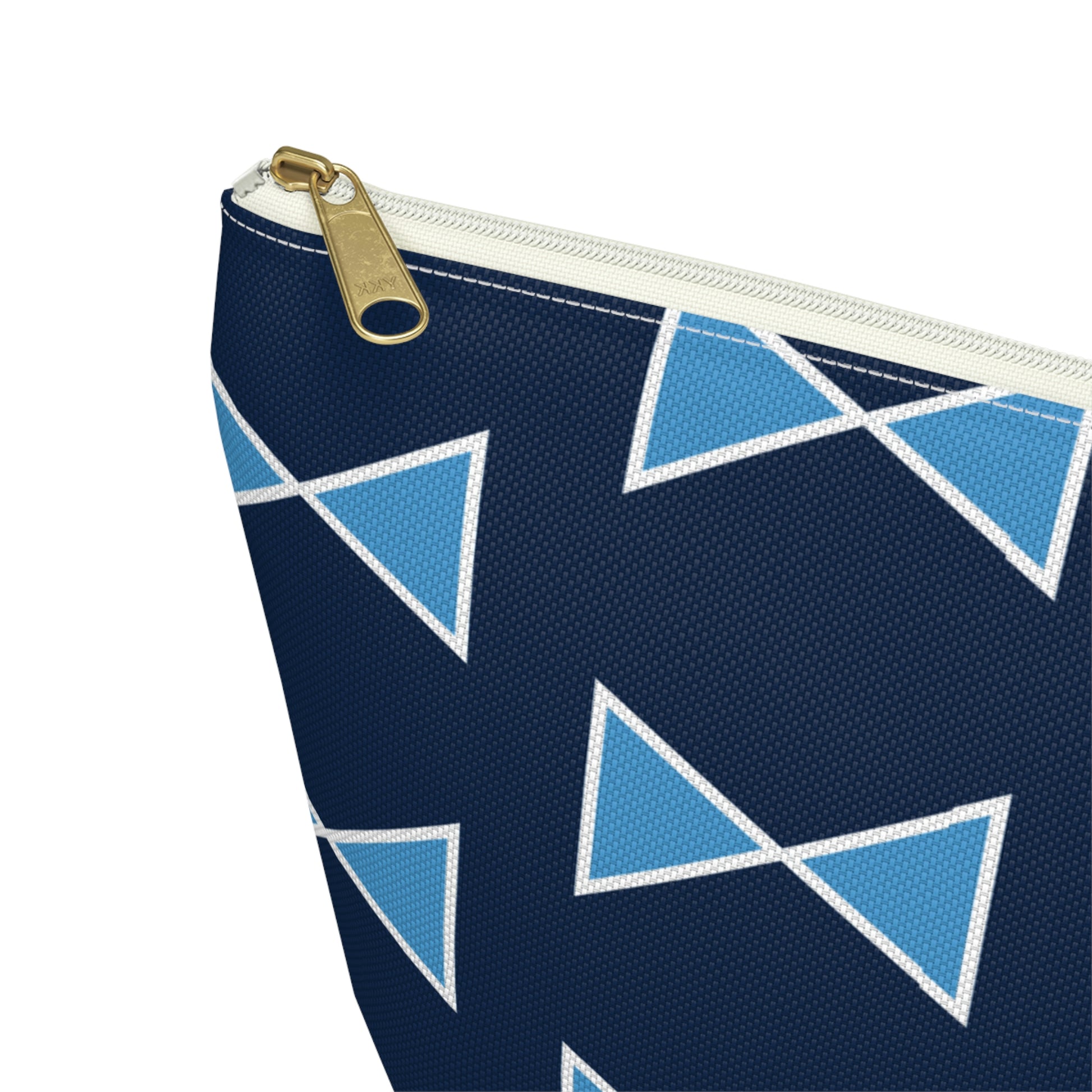 Light Blue & Navy Bows Accessory Pouch with T-bottom - BowsAndArtsDesigns