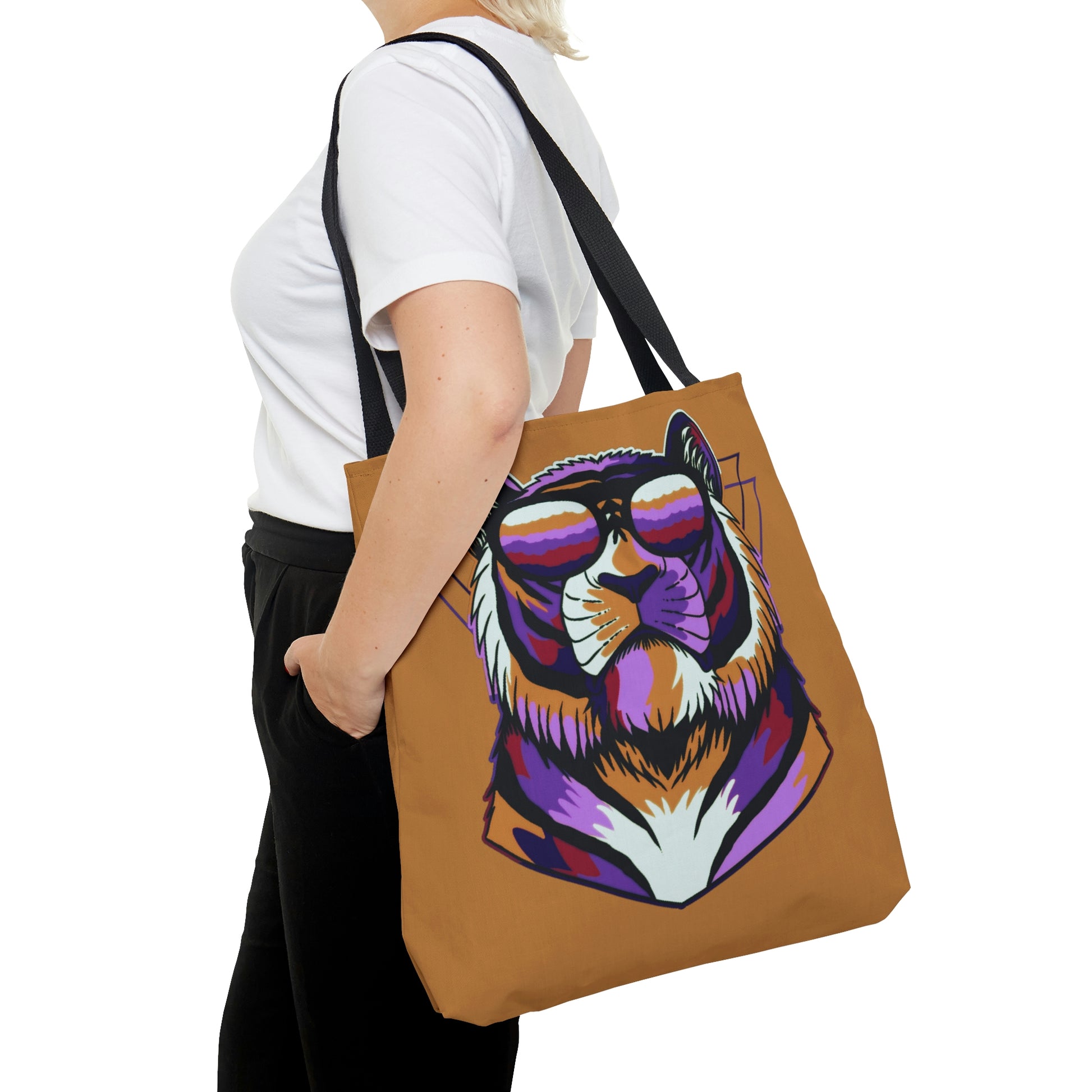 Tundra Tiger Sunnies Canvas Tote Bag - BowsAndArtsDesigns