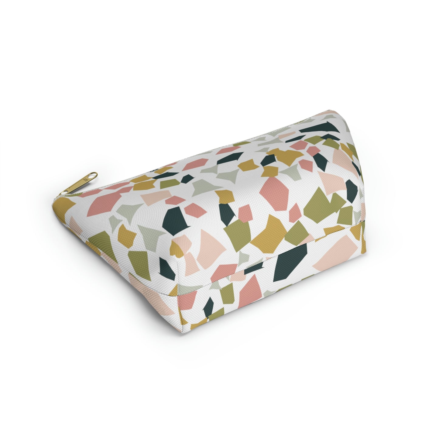 Pink & Green Terrazzo Accessory Pouch with T-bottom