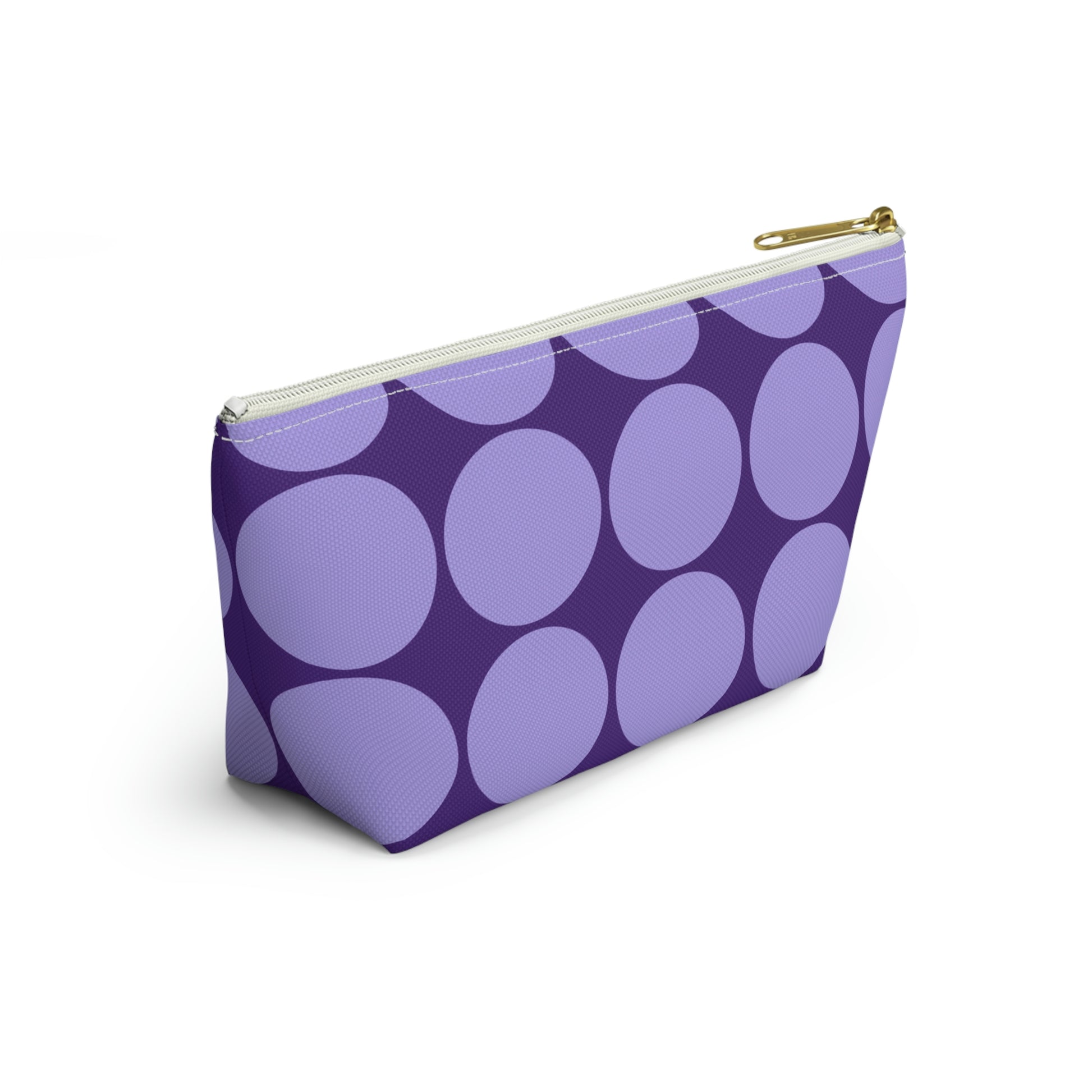 Purple Circle Print Pouch with T-bottom - BowsAndArtsDesigns