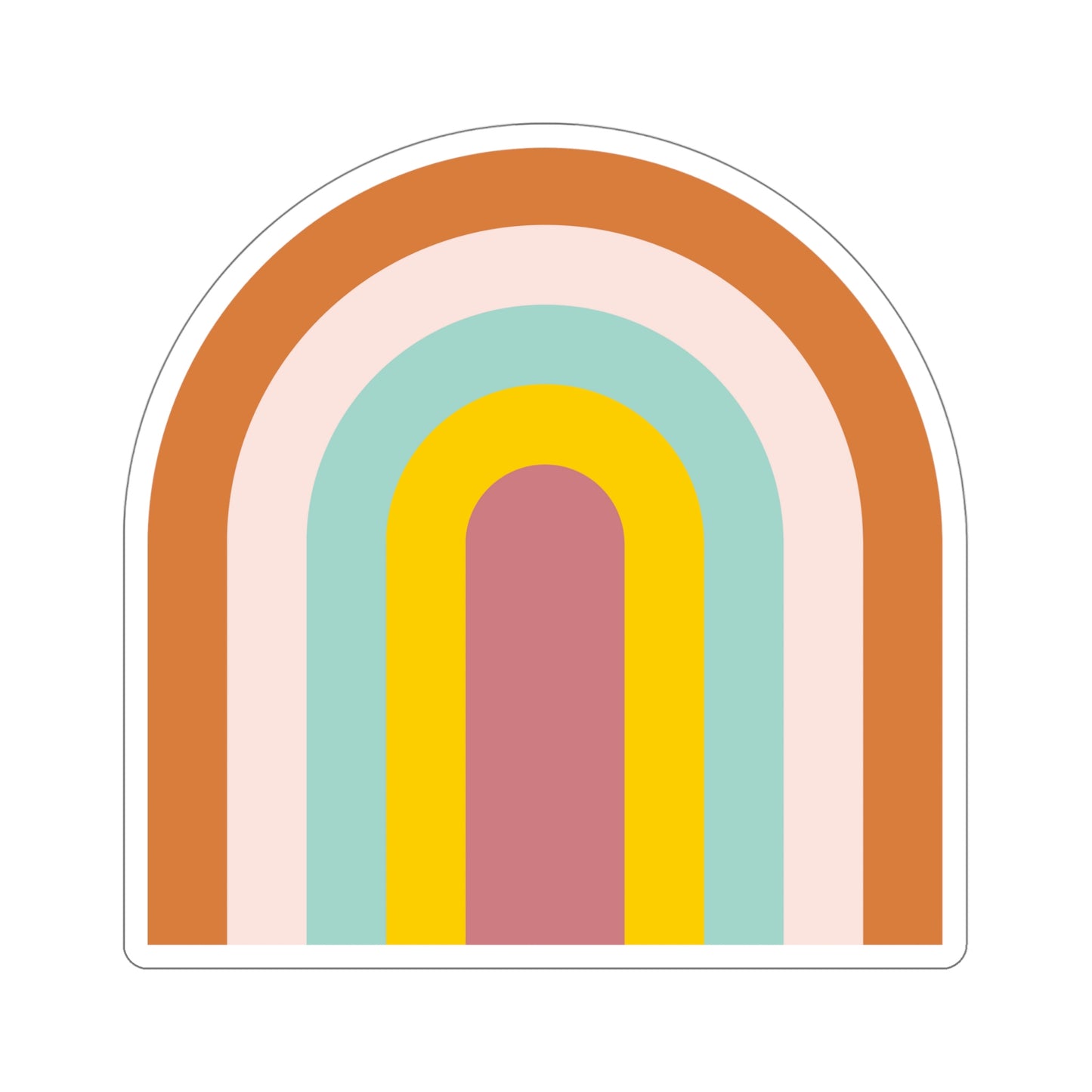 Retro Mint Rainbow Vinyl Kiss-Cut Sticker - BowsAndArtsDesigns