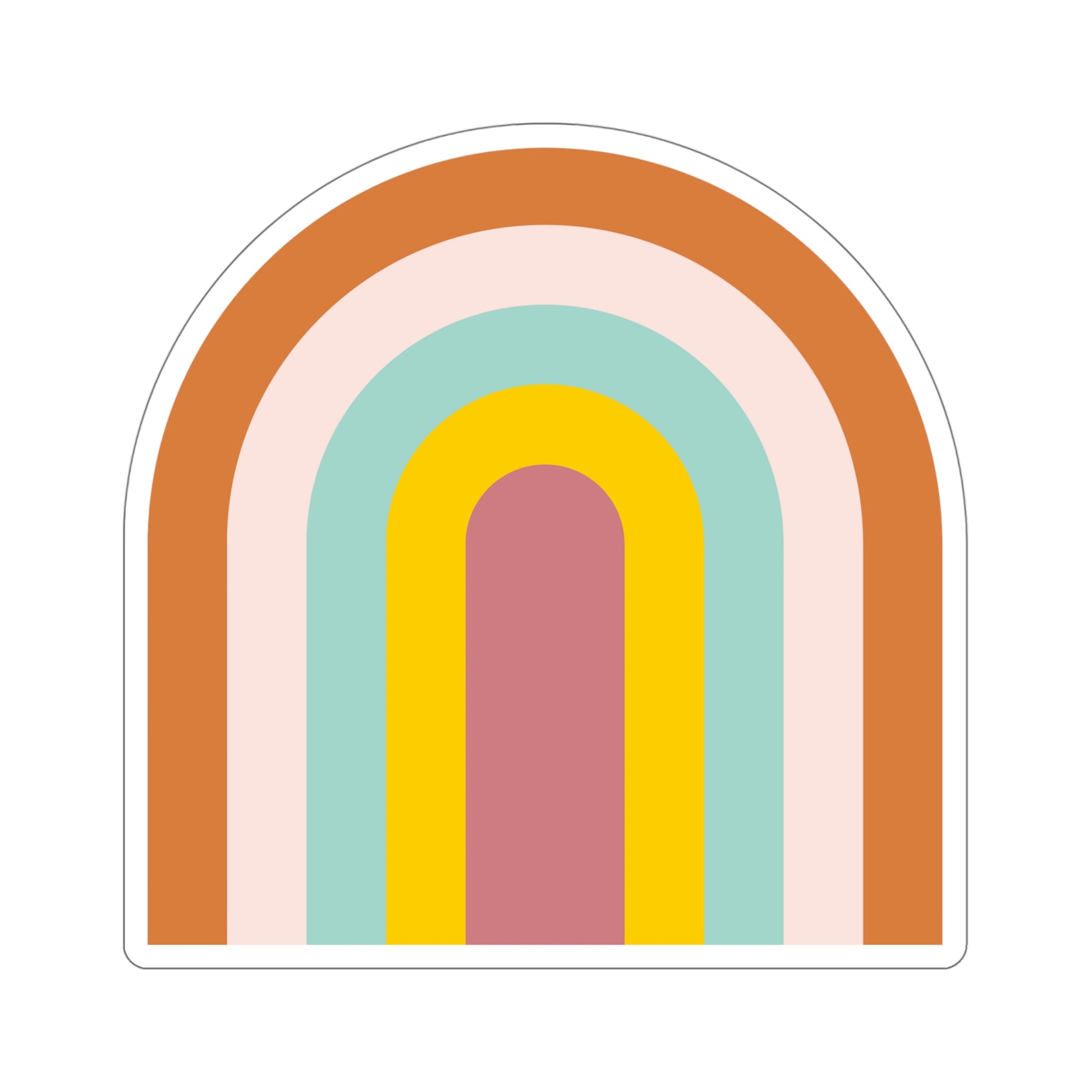 Retro Mint Rainbow Vinyl Kiss-Cut Sticker - BowsAndArtsDesigns